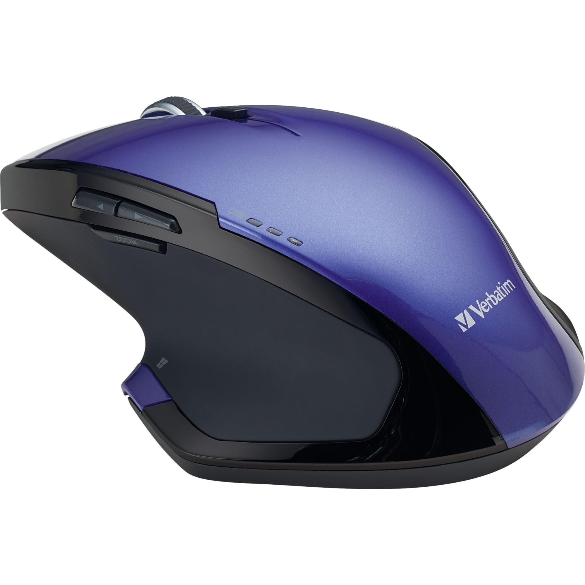 Verbatim 2.4G Wireless 8-Button LED Ergonomic Deluxe Mouse - Computer Mouse with Nano Receiver for Mac and PC - Purple