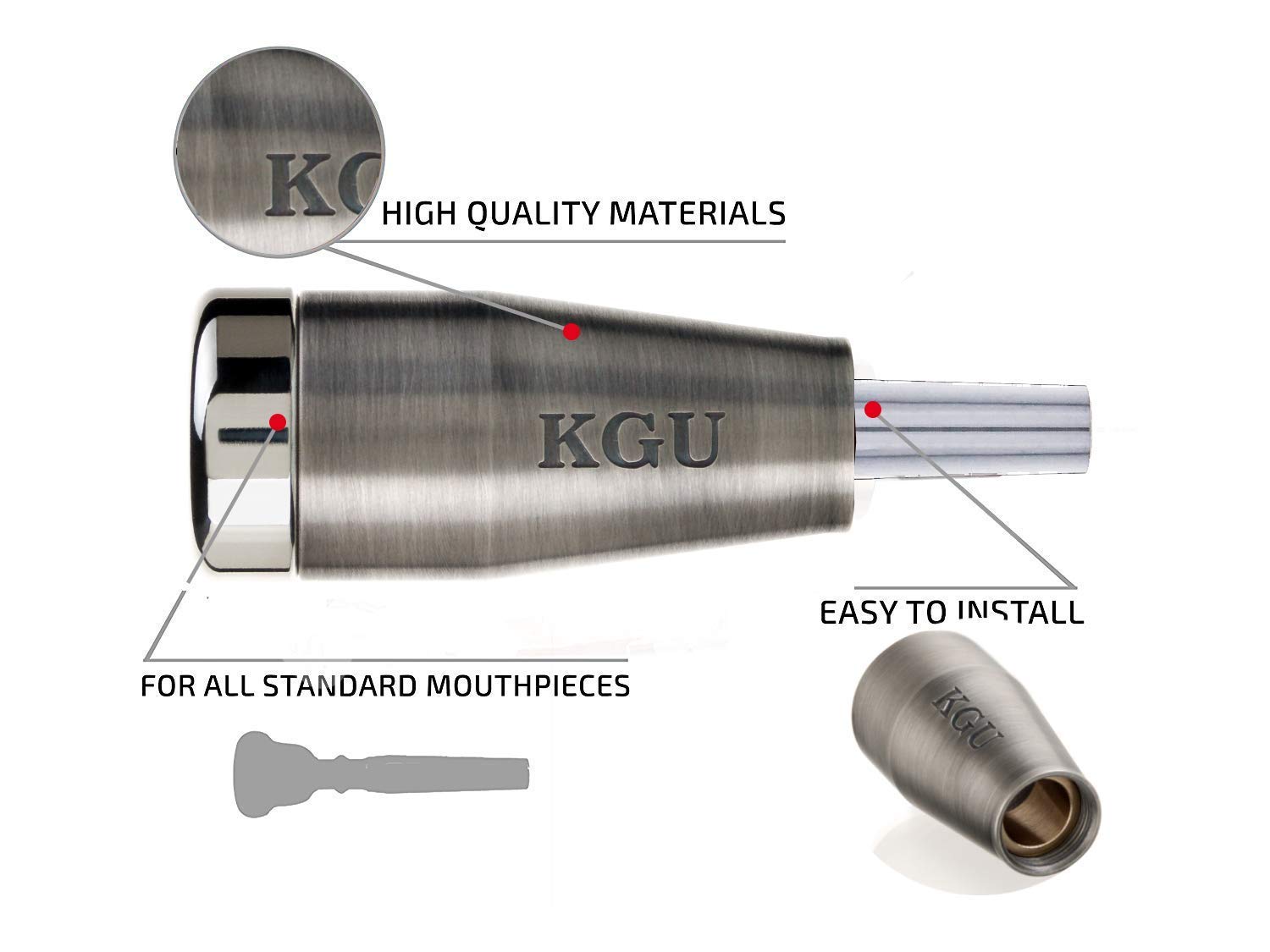 Trumpet Mouthpiece Booster Kgubrass Custom Made Classic Trumpet Booster Kgu Brushed Silver Plated Color