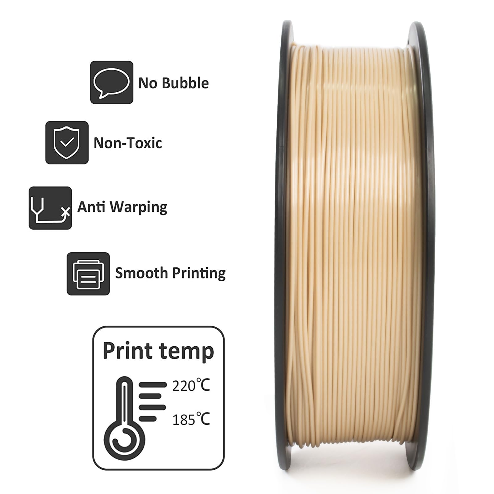 Geeetech Pla Filament 1.75Mm Bone White 3D Printer Filament 1Kg(2.2Lbs),Neatly Wound Bone Pla Filament,Dimensional Accuracy +/