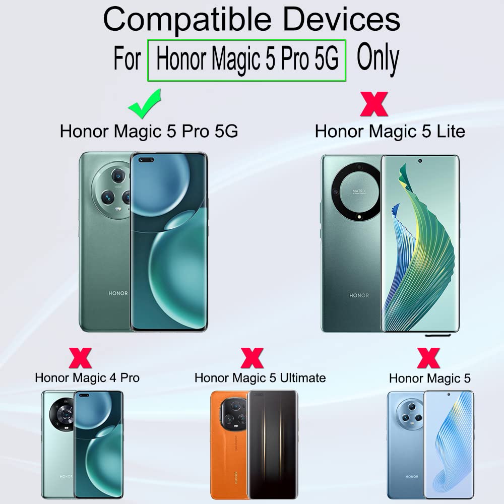 Ibywind Screen Protector For Honor Magic 5 Pro 5G(6.81'') 2 Pack+1 Pack Camera Len Protector+1 Back Film,Flexible Tpu Film,Hd Cl