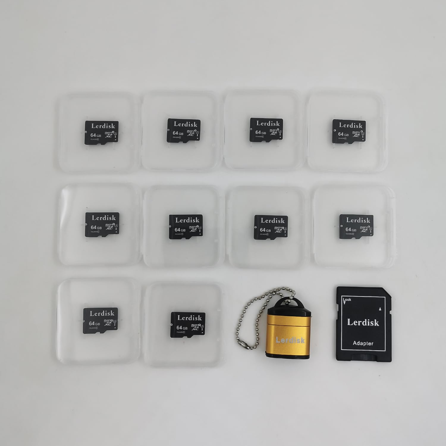 Lerdisk Factory Wholesale Micro Sd Card 64Gb U3 Pack Of 10 Bin Bulk Micro Sdxc With Sd Adapter Produced By Authorized Licencee(6