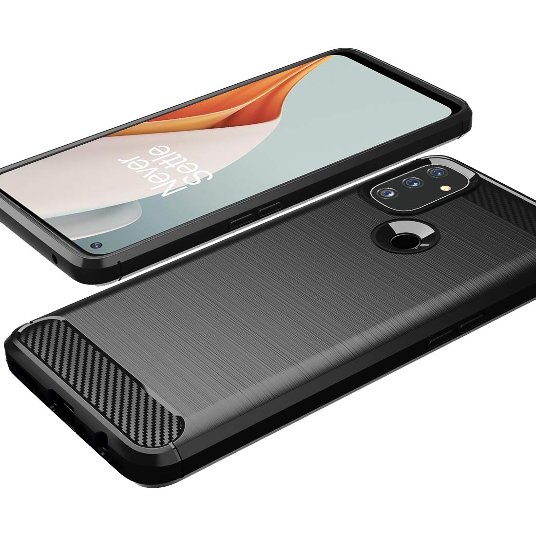 Osophter For Oneplus Nord N100 Case Shock Absorption Flexible Tpu Rubber Protective Cell Phone Cover For Oneplus Nord N100(Black