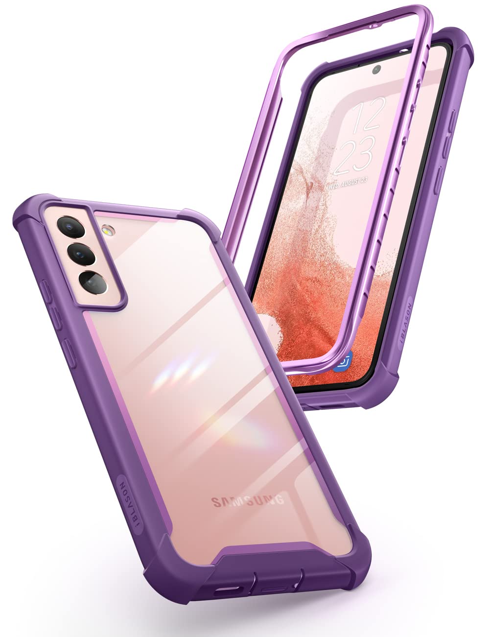 I Blason Ares Series Case Designed For Galaxy S22 (2022 Release), Rugged Clear Bumper Case Without Built In Screen Protector (Pu