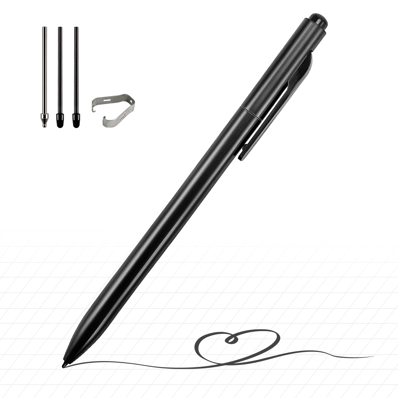 ProSketch Digital Pen fits for Remarkable 2 /Scribe/Supernote with Eraser Pencil Clip+NeverReplace Fine Titanium Tips,Tilt Draw&