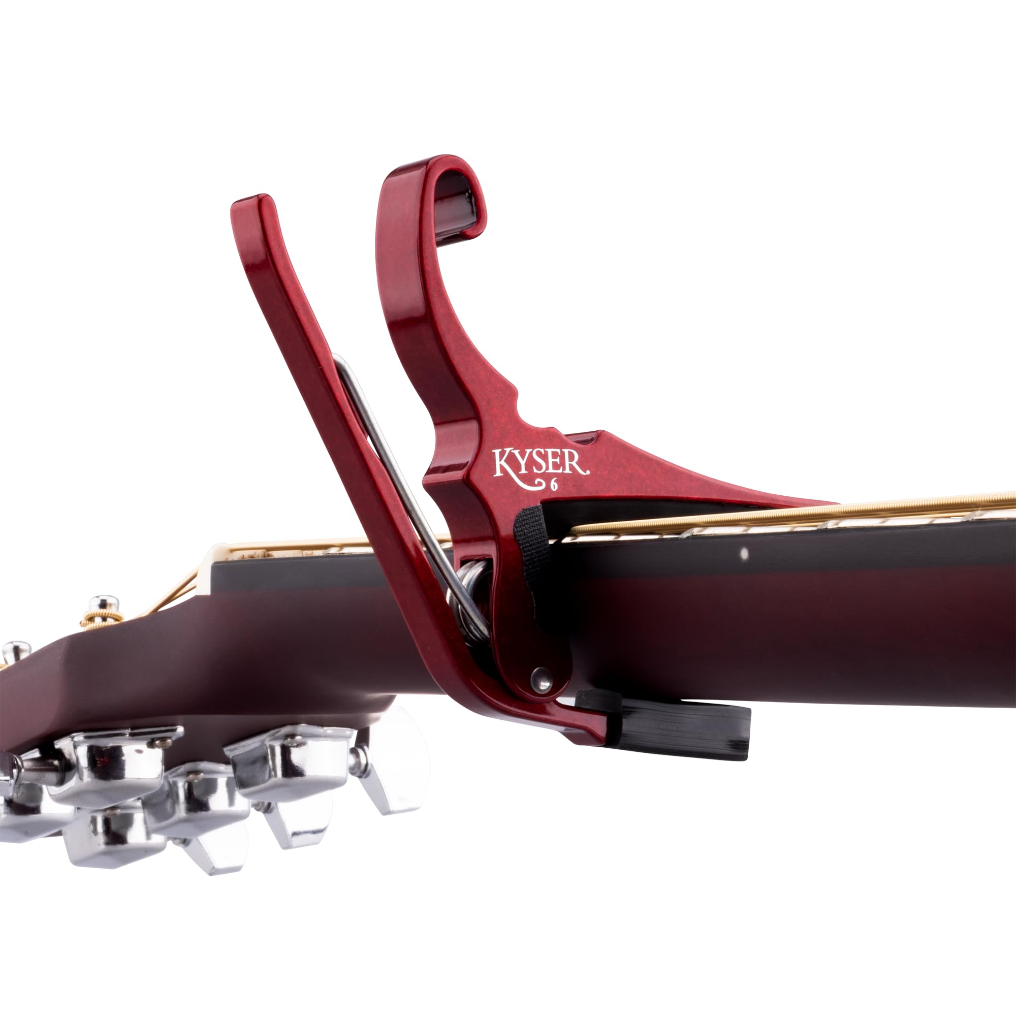Kyser Quick Change Guitar Capo For 6 String Acoustic Guitars, Ruby Red, Kg6Ra