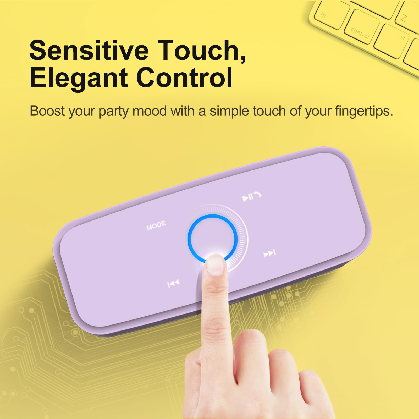 Doss Bluetooth Speaker, Soundbox Touch Portable Wireless Bluetooth Speaker With 12W Hd Sound & Bass, Ipx5 Waterproof, 20H Playti