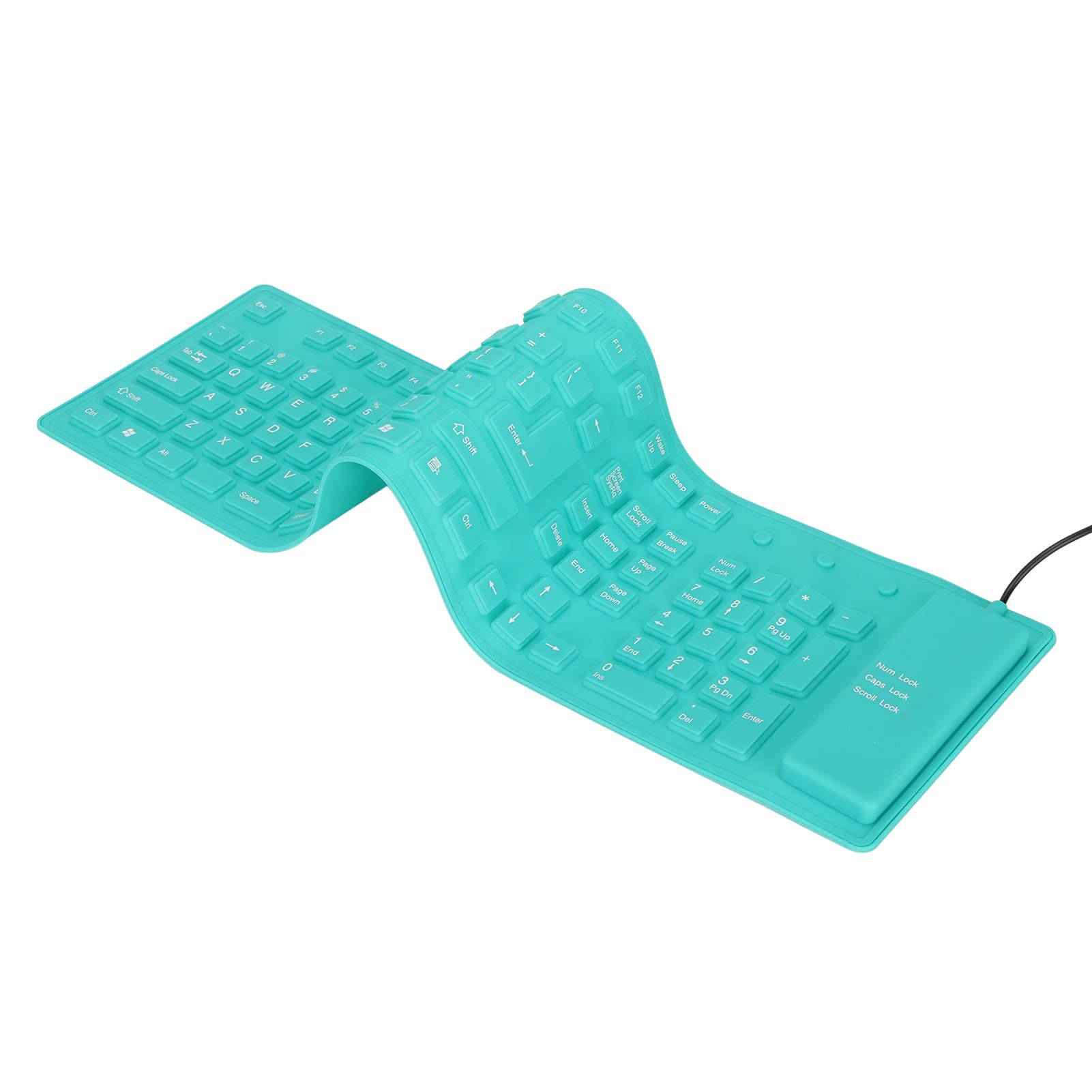 Gowenic 108 Keys Foldable Silicone Keyboard, Waterproof Usb Wired Keyboard Plug And Play Mute Roll Up Keyboard For Computer Note