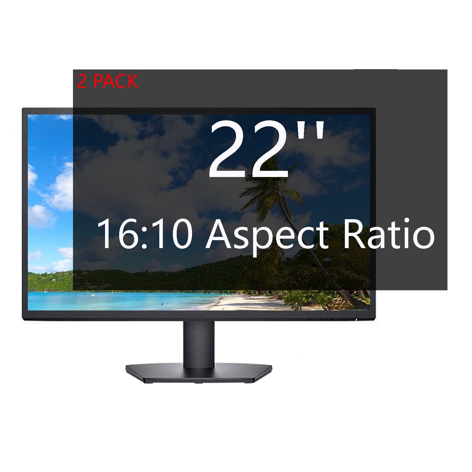 22 Inch Privacy Screen For Computer Monitor [2 Pack] Computer Screen Privacy Shield Eye Protection Anti Glare Blue Light Monitor Privacy Screen 22 Inch 16:10 Aspect Ratio