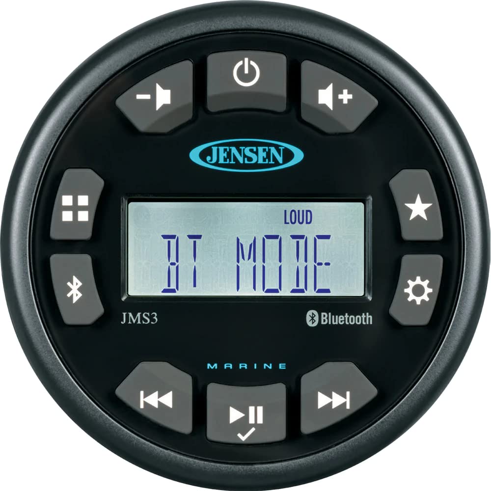 Jensen Jms3Rtl Compact Bluetooth Am/Fm/Usb/Wb Waterproof Stereo   3'', Black
