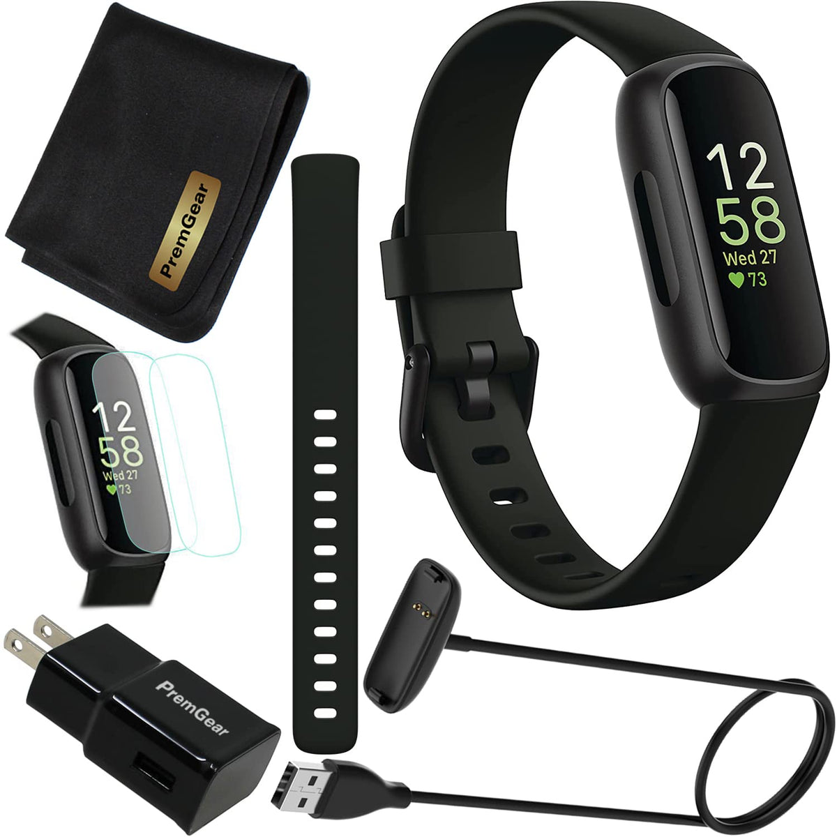 Fitbit Inspire 3 Health & Fitness Activity Tracker (Black) With Workout Intensity, Sleep Tracking, Heart Rate, S & L Bands, 3.3F