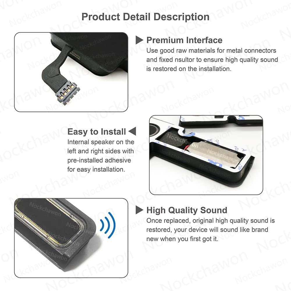 Nockchawon Right And Left Internal Speaker Replacement For Macbook Pro 15'' A1707 2016 2017 A1990 2018 2019 Loudspeaker Subwoofe