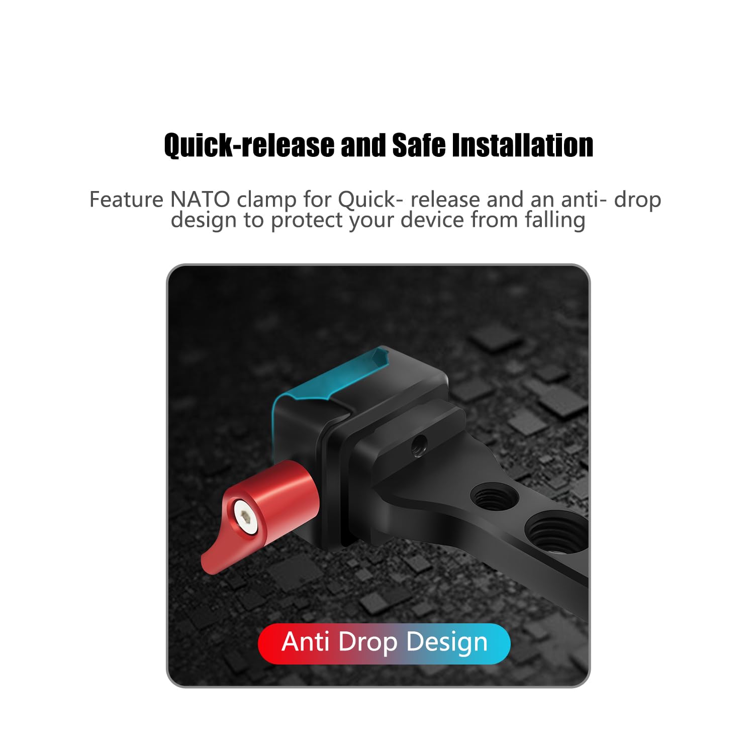 Wewoga Rs4 Phone Holder Aluminum Alloy Extension Handle Rs3 Monitor Mount W Phone Mount 1/4'' Cold Shoe Compatible For Dji Ronin