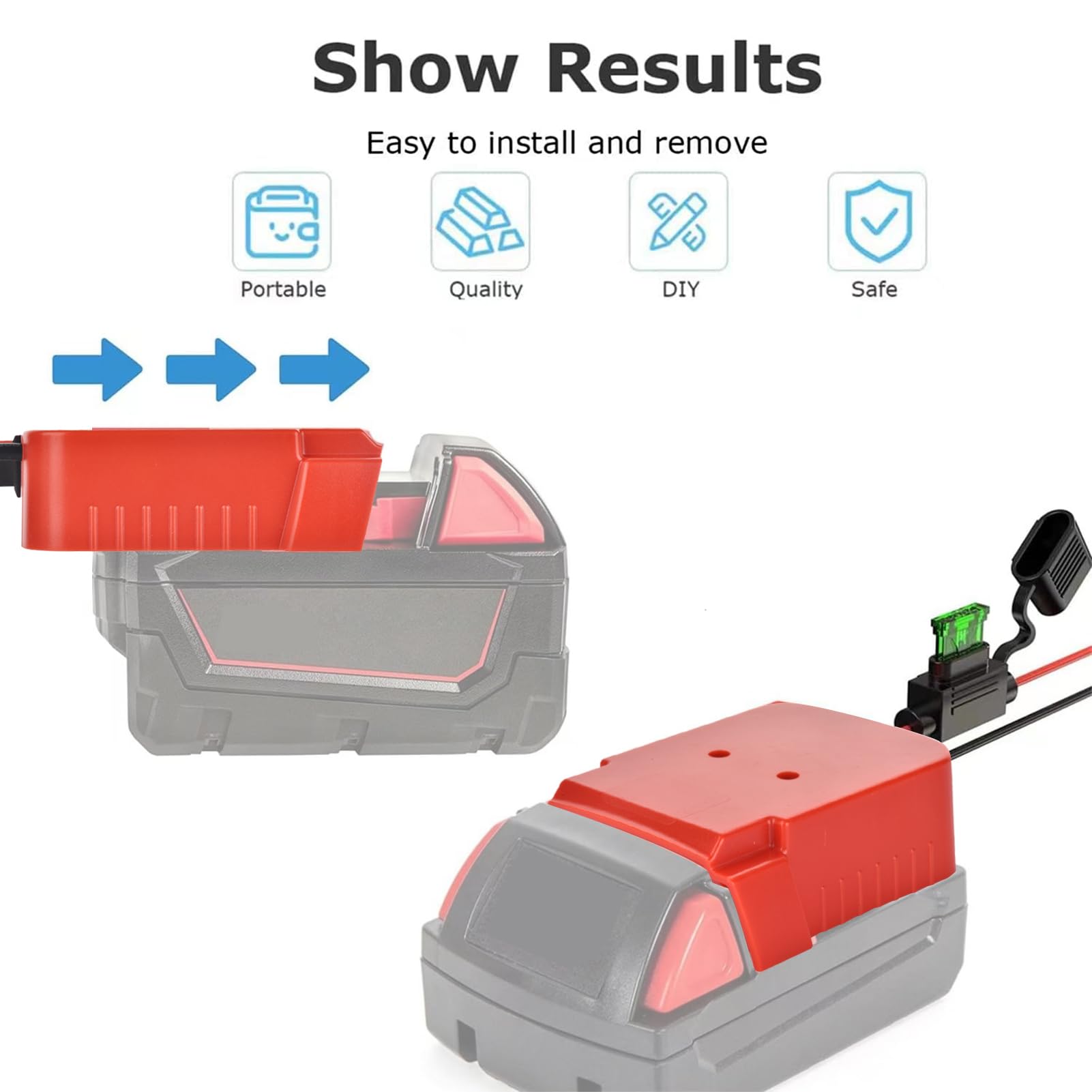 2 Pack Power Adapter Wheel Compatible With Milwaukee M18,18V Power Battery Wheel Conversion Kit With Switch, Fuse & Wire Termina