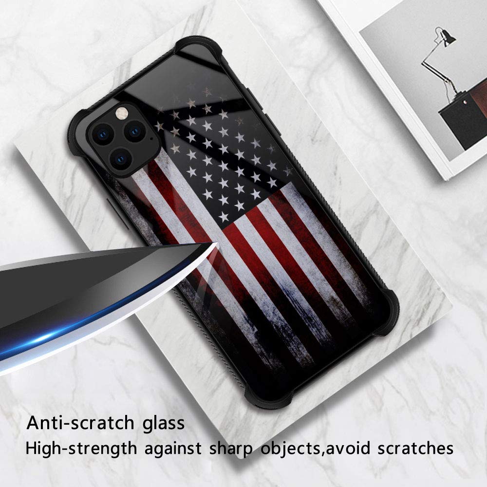 Zhegailian Case Compatible With Iphone 13,Old Flag Case For Iphone 13 For Boys Men,Pattern Design Anti Scratch Organic Glass Cas