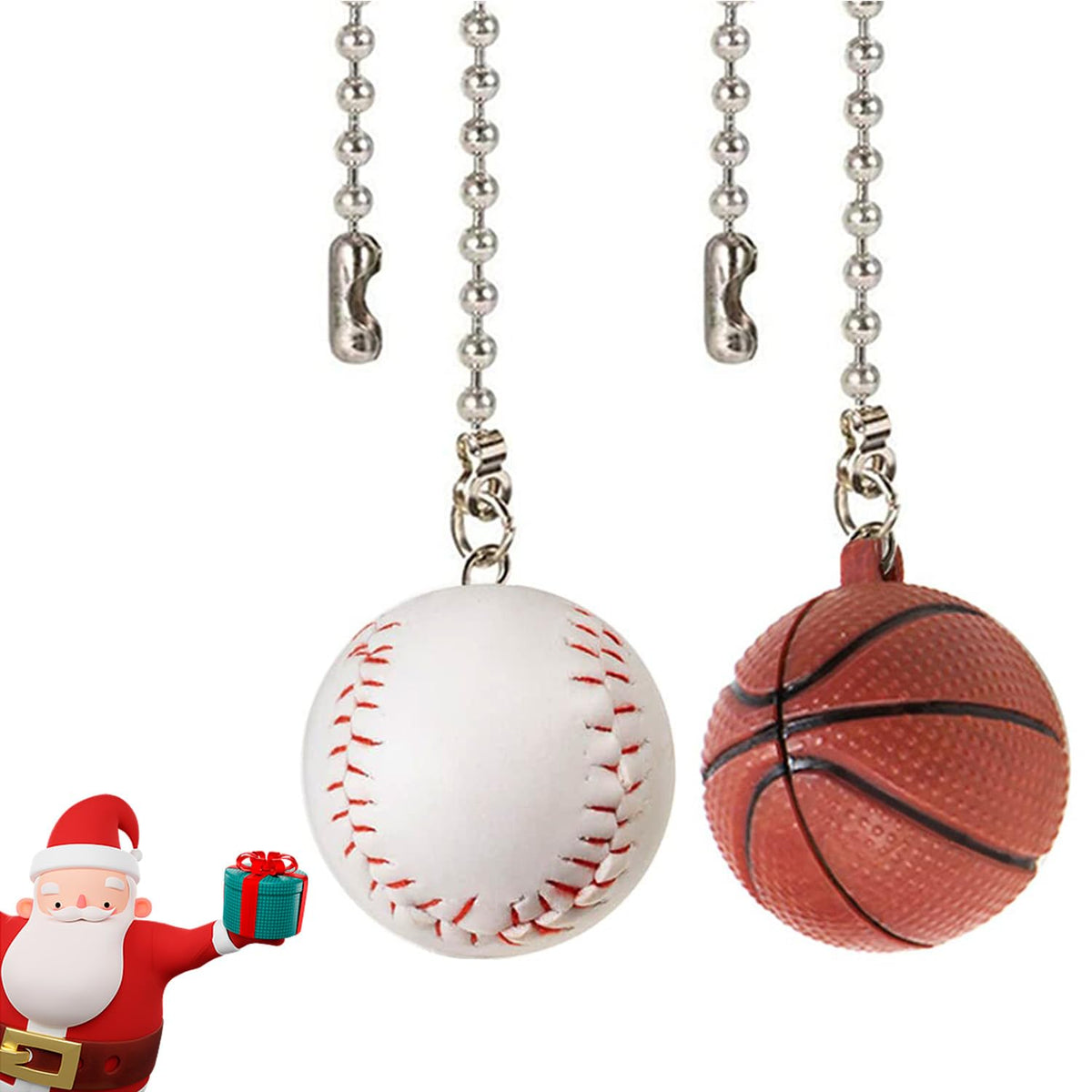 Ceiling Fan Chain Pulls Decorative Extension 12 Inches Baseball And Basketball Extender Ornaments Pendant Fan Pulls Set For Ceil