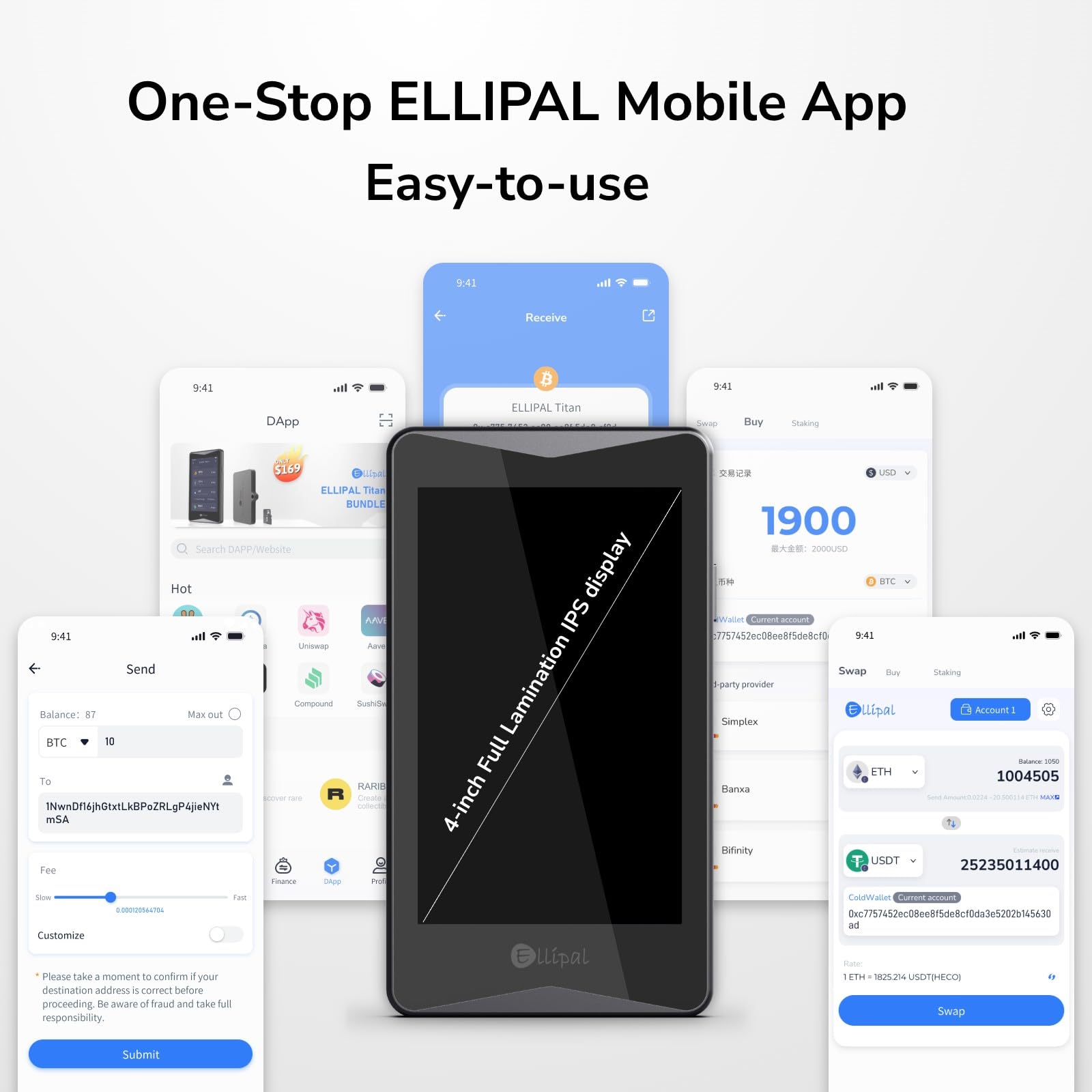 Ellipal Titan 2.0 Crypto Cold Wallet, 100% Offline, Air Gapped   Secure Wallet For 10000+ Coins & Tokens & Nfts