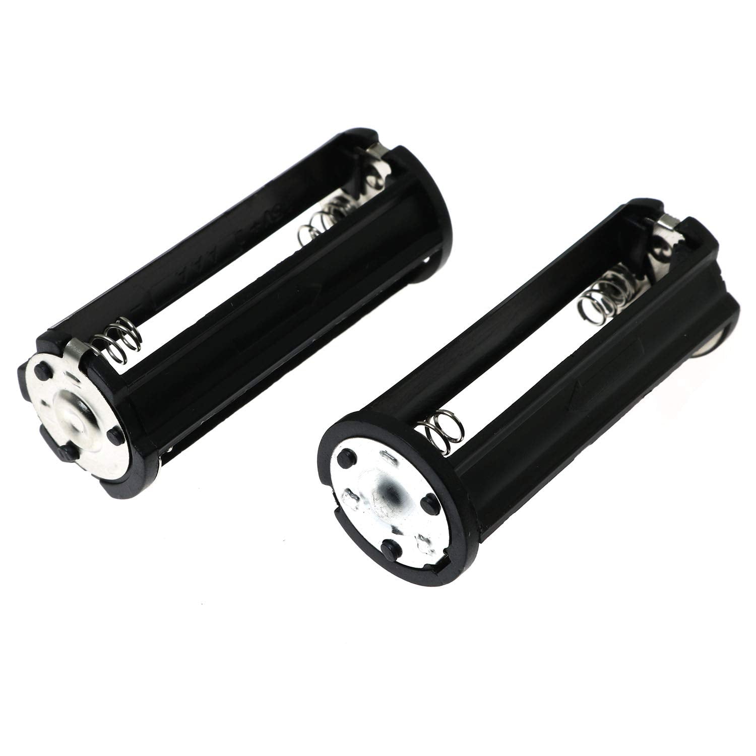 E-outstanding AAA Battery Holder 3x AAA Cylindrical Plastic Black 0.85 inch Diameter 2-Pack