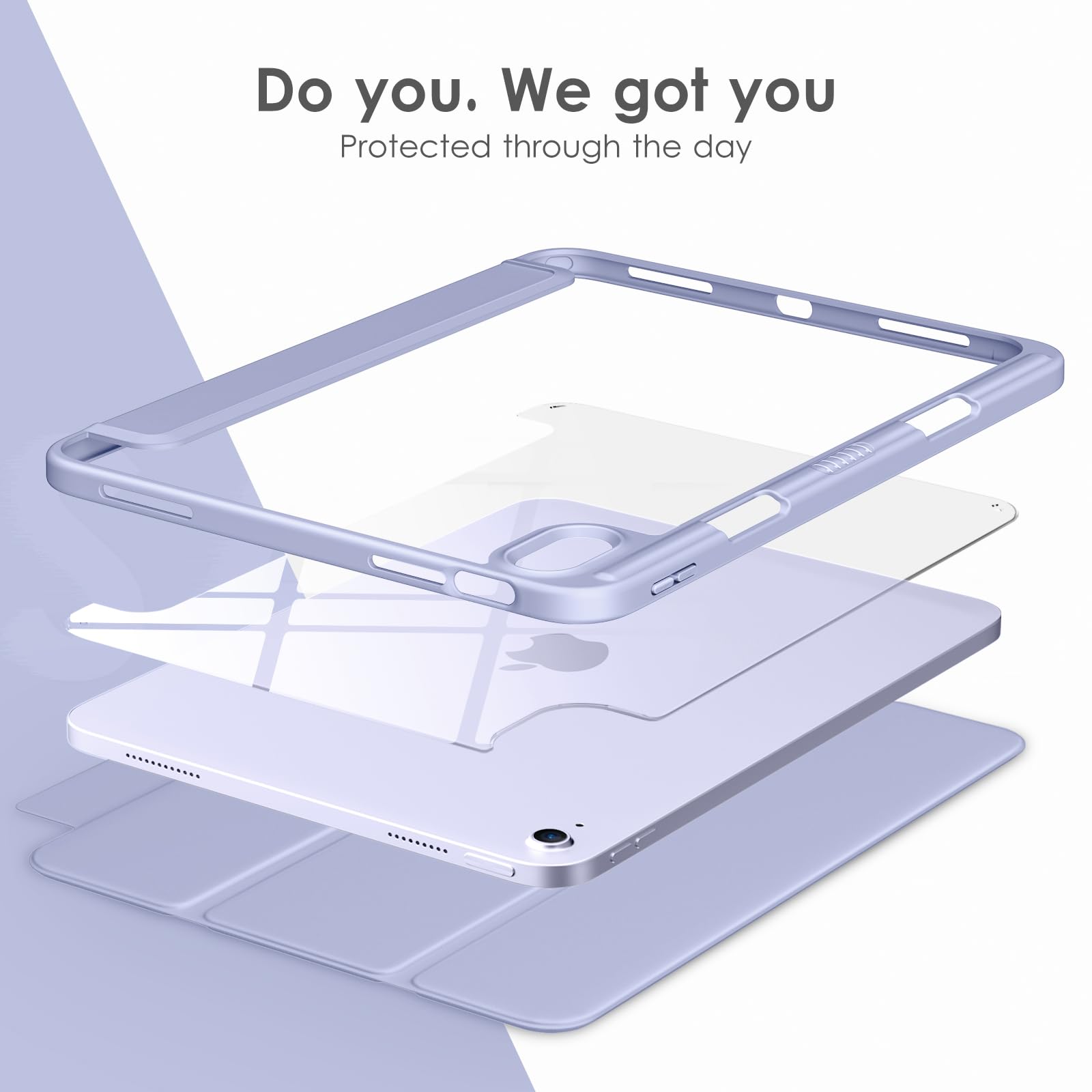 Dttocase For Ipad 10Th Generation Case 2022, 10.9 Inch Case With Clear Transparent Back And Tpu Shockproof Frame Cover [Built In