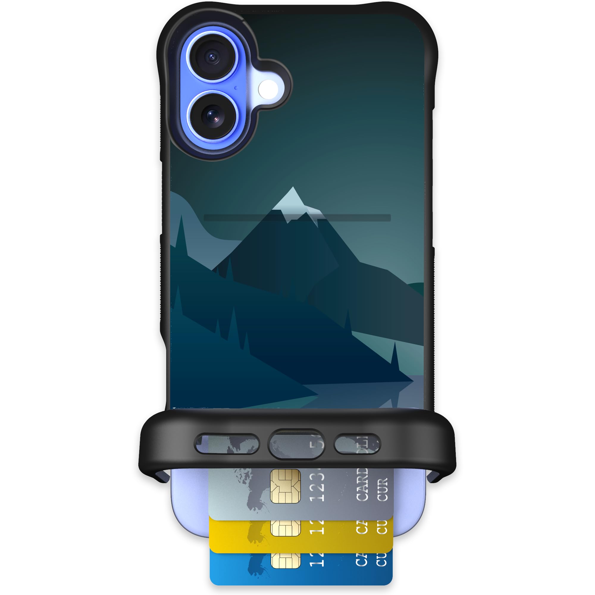 Scooch for iPhone 16 Plus Case with Card Holder, Wingmate Wallet Case with Hidden Card Slot and RFID Protection, Holds 3 to 4 Ca