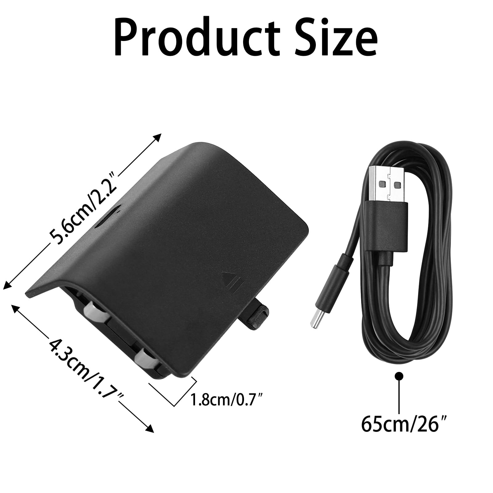 1 Pack Rechargeable Controller Battery Pack For Xbox Series S/X, Upgraded 800 Mah Battery Pack With Usb C Charging Cable And Led