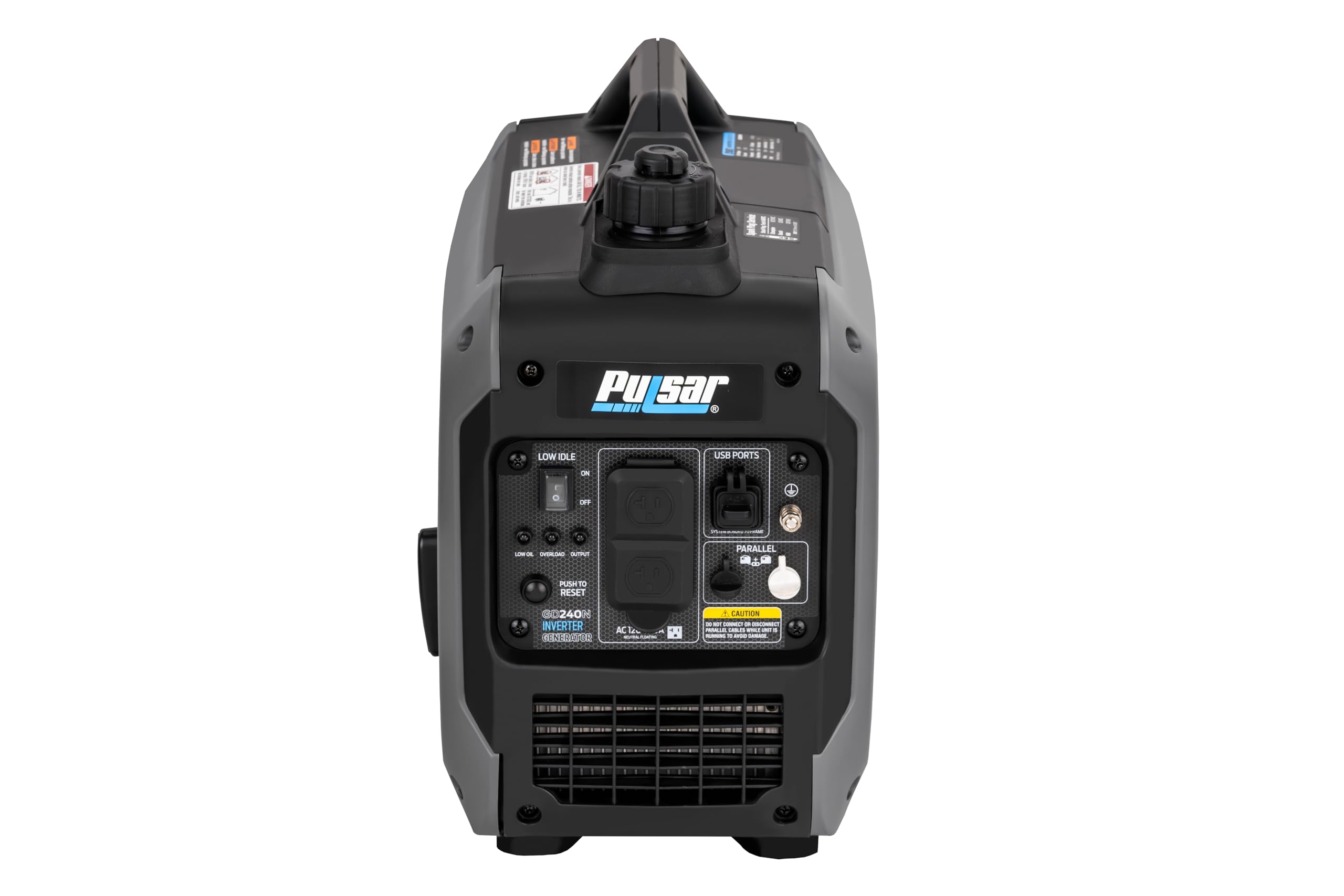 Pulsar 2,400W Portable Gas Powered Quiet Inverter Generator With Usb Outlet & Parallel Capability, Gd240N