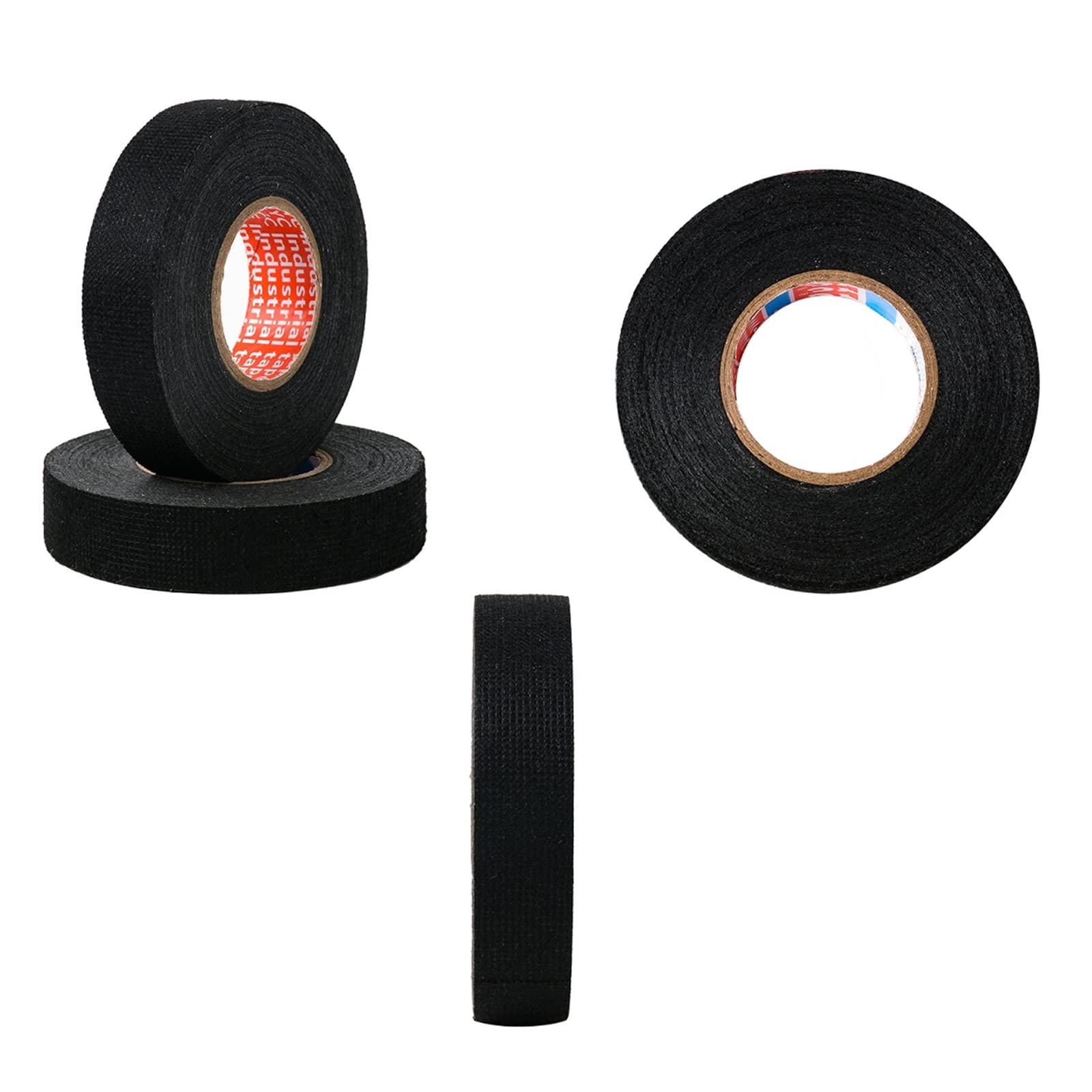 Qttech 2 Rolls Wire Harness Cloth Tape, Speaker Wiring Harness Cloth Tape, Black Adhesive Fabric Tape For Automobile Electrical