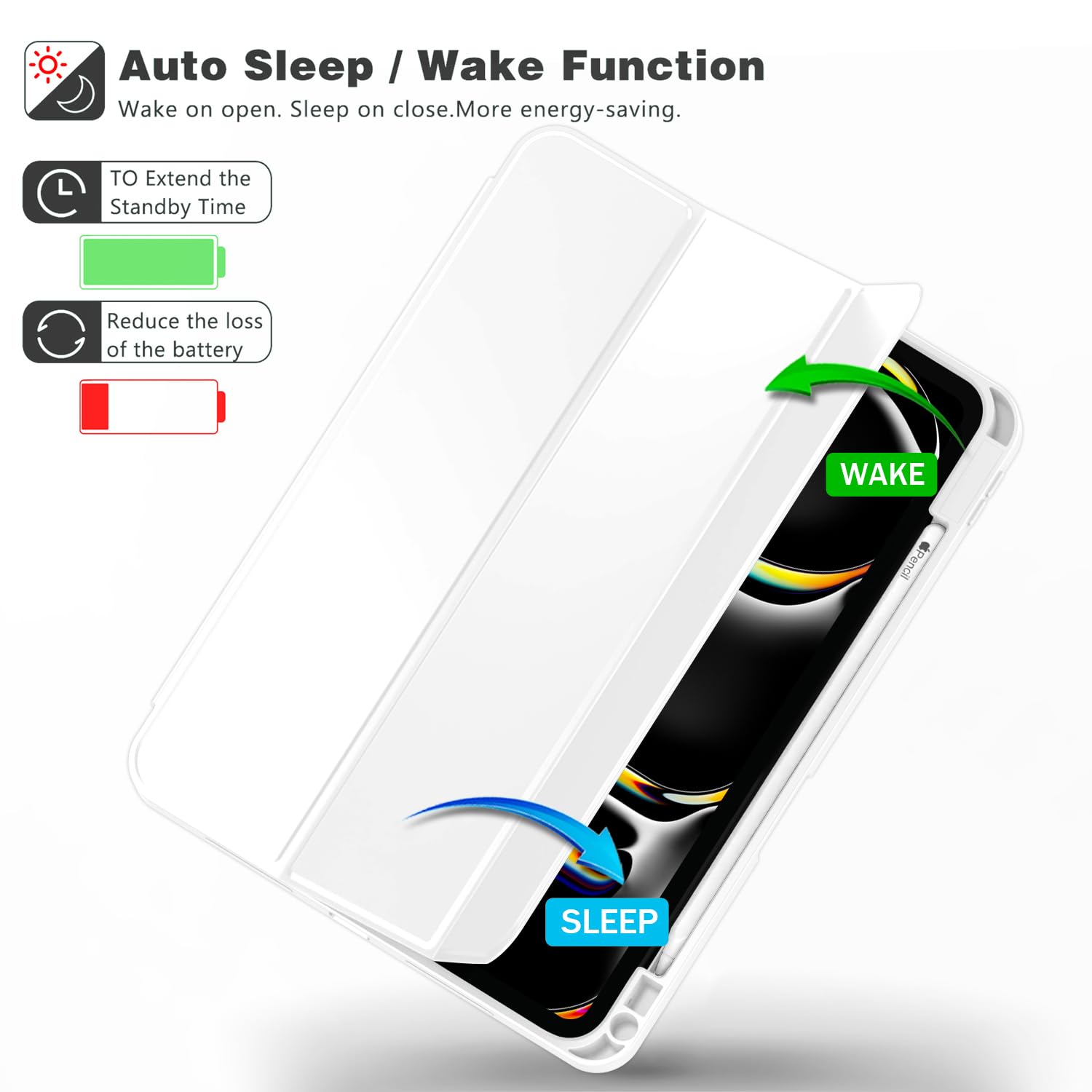 Zryxal New Ipad Pro 13 Inch Case M4 (2024 Model, 7Th Generation) With Pencil Holder, Smart Ipad Case [Support Pencil Pro And Pen