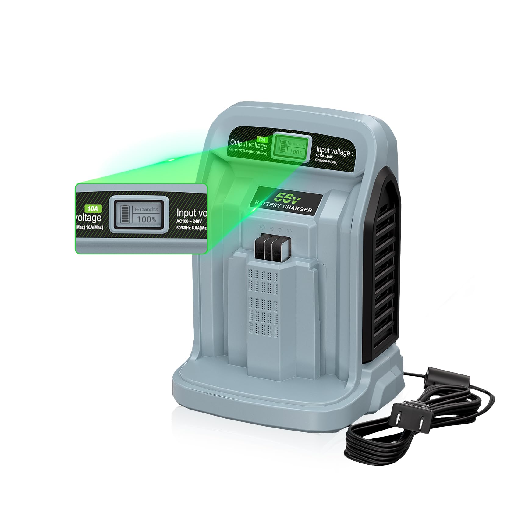 ?10A FAST CHARGER? Replacement for EGO CH5500 56V Battery Charger CH2800D/CH7000/CH2100/CH3200/CH8000, Compatible with EGO 56-Vo