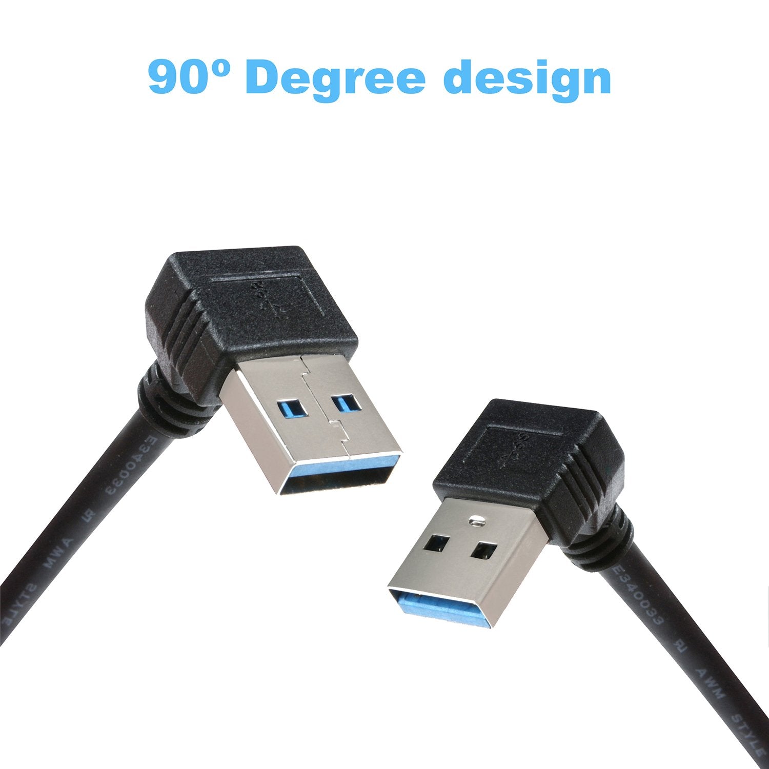 Xxone Usb 3.0 Extension Cable   Up & Down Angle   Male To Female   Pack Of 2 (Black Up Down Angle)