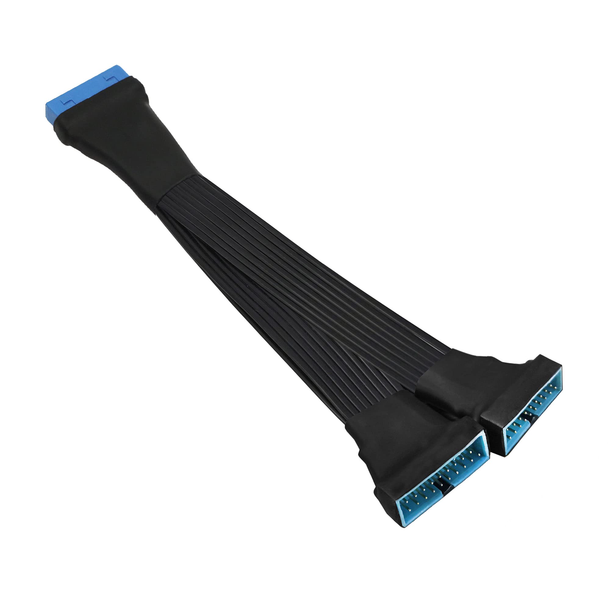 Gintooyun Usb 3.0 Header Extension Cable, 19/20 Pin 1 To 2 Y Splitter Internal Extension Adapter Diy(5.9 Inch)