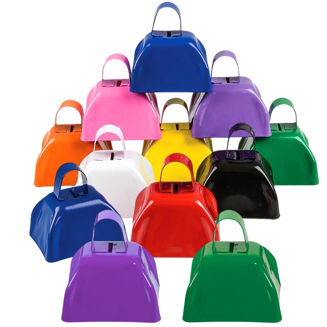 Rhode Island Novelty (12) 3 Inch Assorted Color Metal Cowbells