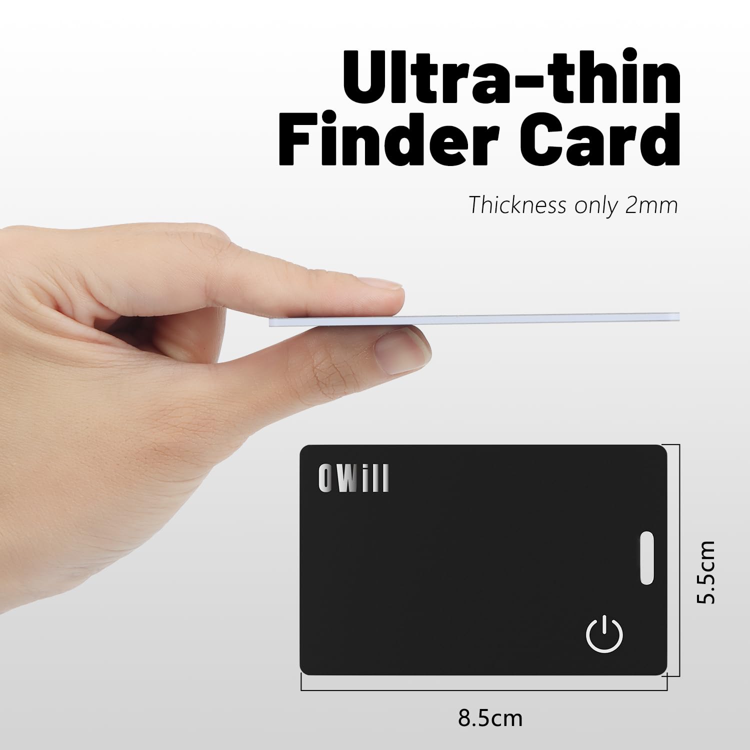 Owill 2 Mm Ultra Thin Wallet Tracker Card, Ip68 Wireless Rechargeable Wallet Finder Compatible With Apple Find My App, Finder Ca