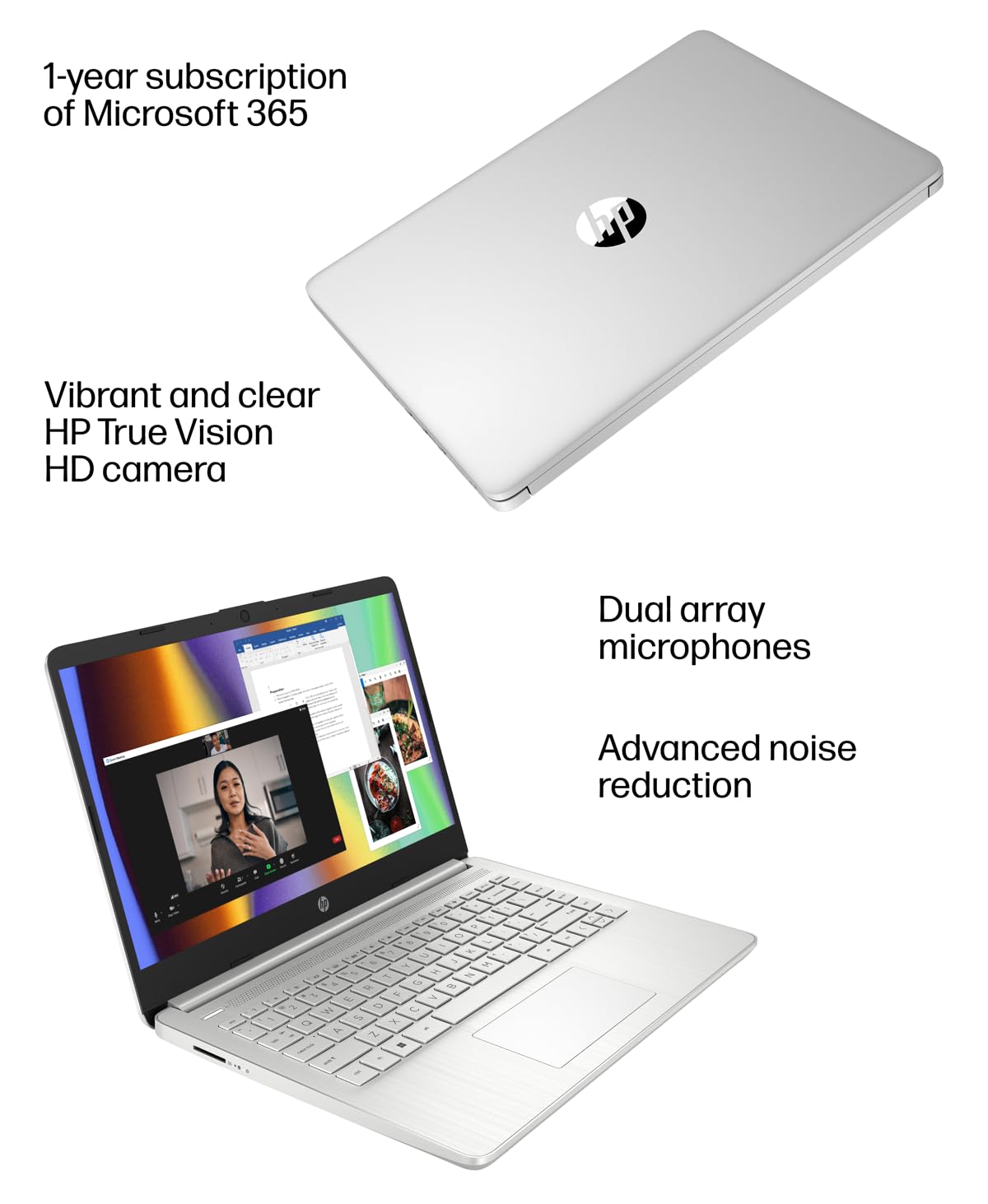 Hp 14'' Ultra Light Laptop For Student & Home (Narrow Bezel Display, Intel Pentium N5030, 16Gb Ram, 1Tb Ssd, 1 Year Office 365)