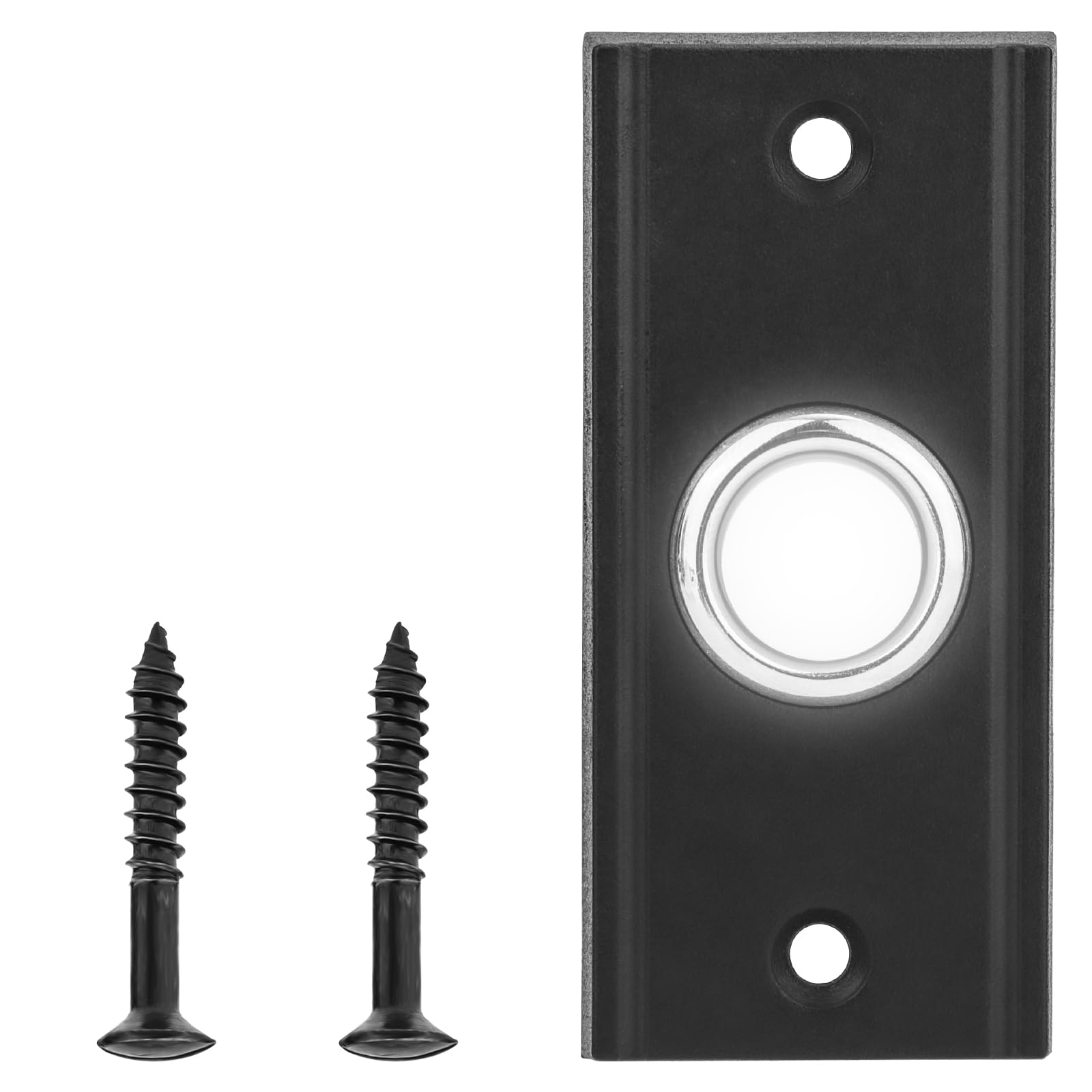 Led Lighted Doorbell Push Button, Round Doorbell Push Button Replacement With Screws, Universal Metal Doorbell Push Button Switc