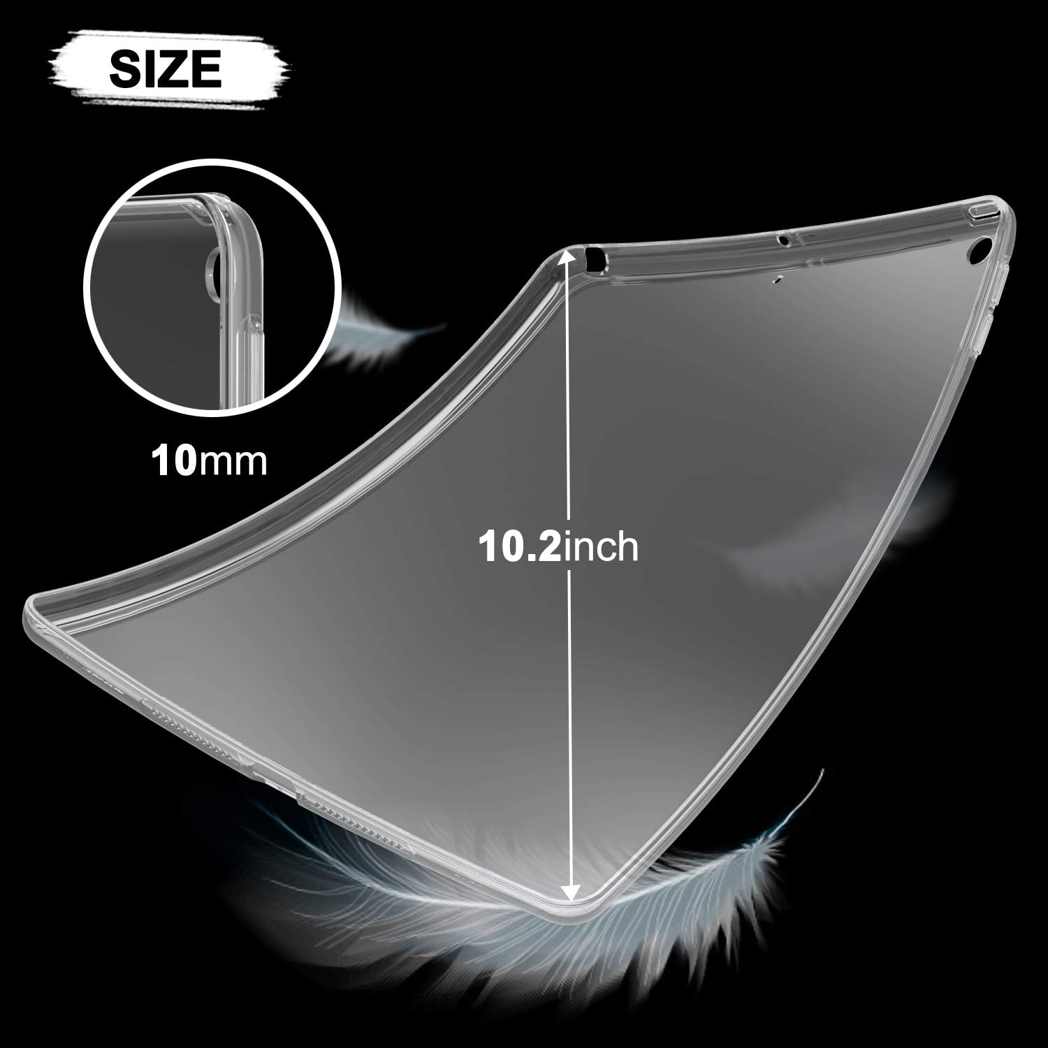 Asgens Case For New Ipad 7Th/8Th/9Th Generation 10.2 2019/2020/2021, Shockproof Resistant Flexible Soft Transparent Tpu Protecti