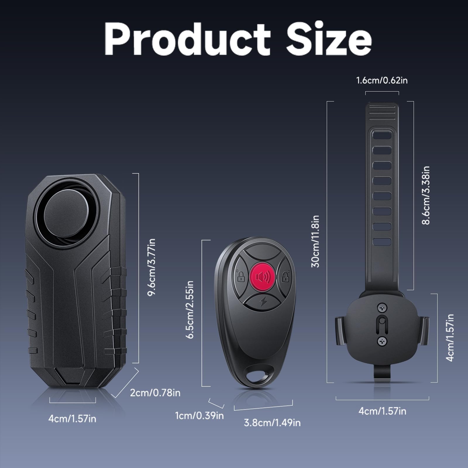 Onvian Bike Alarm Wireless Vibration Motion Sensor, Rechargeable Antitheft Bike Alarm, Ip65 Waterproof Motorcycle Alarm With Rem