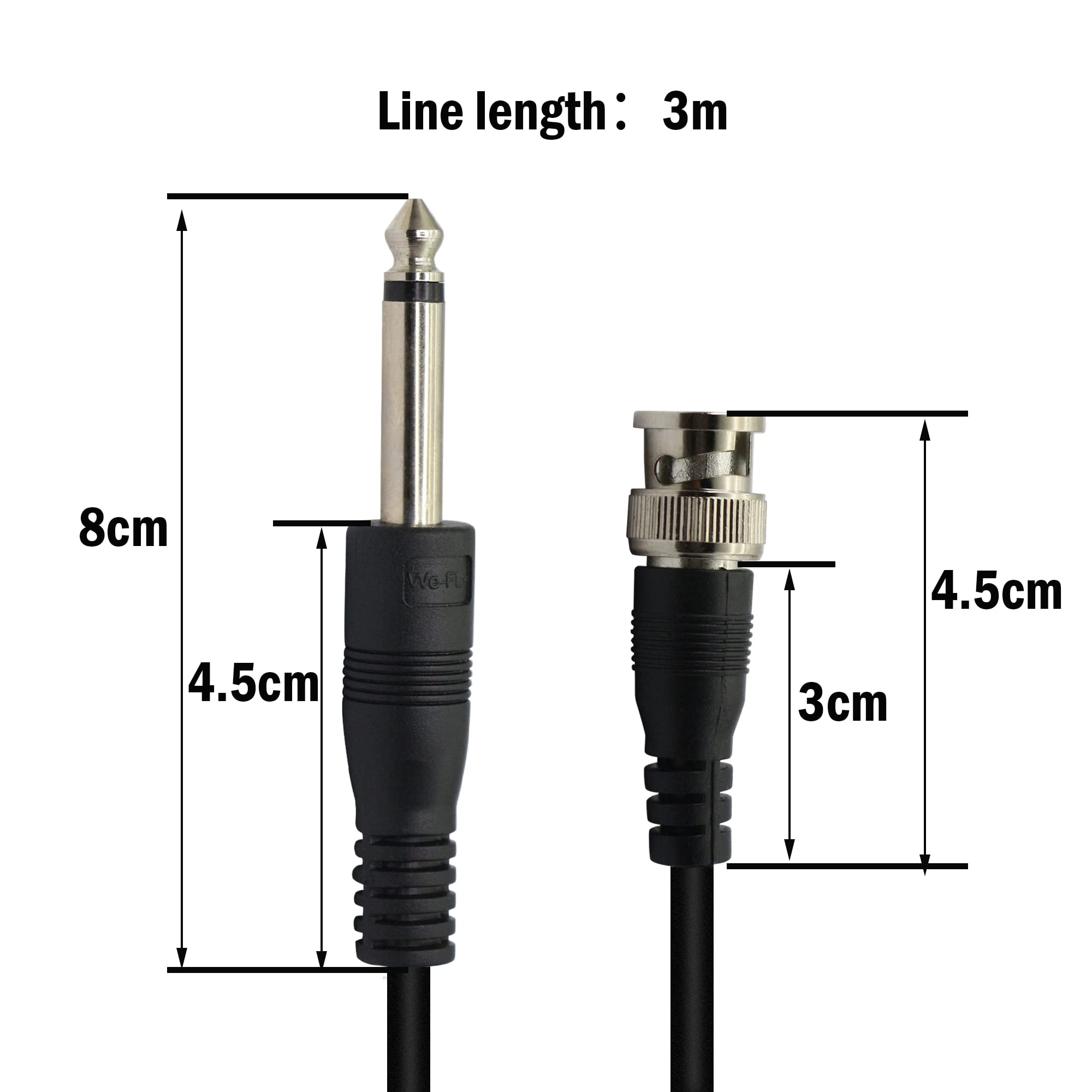 Pngknyocn Bnc Male To 6.35Mm 1/4 Inch Male Audio Cable