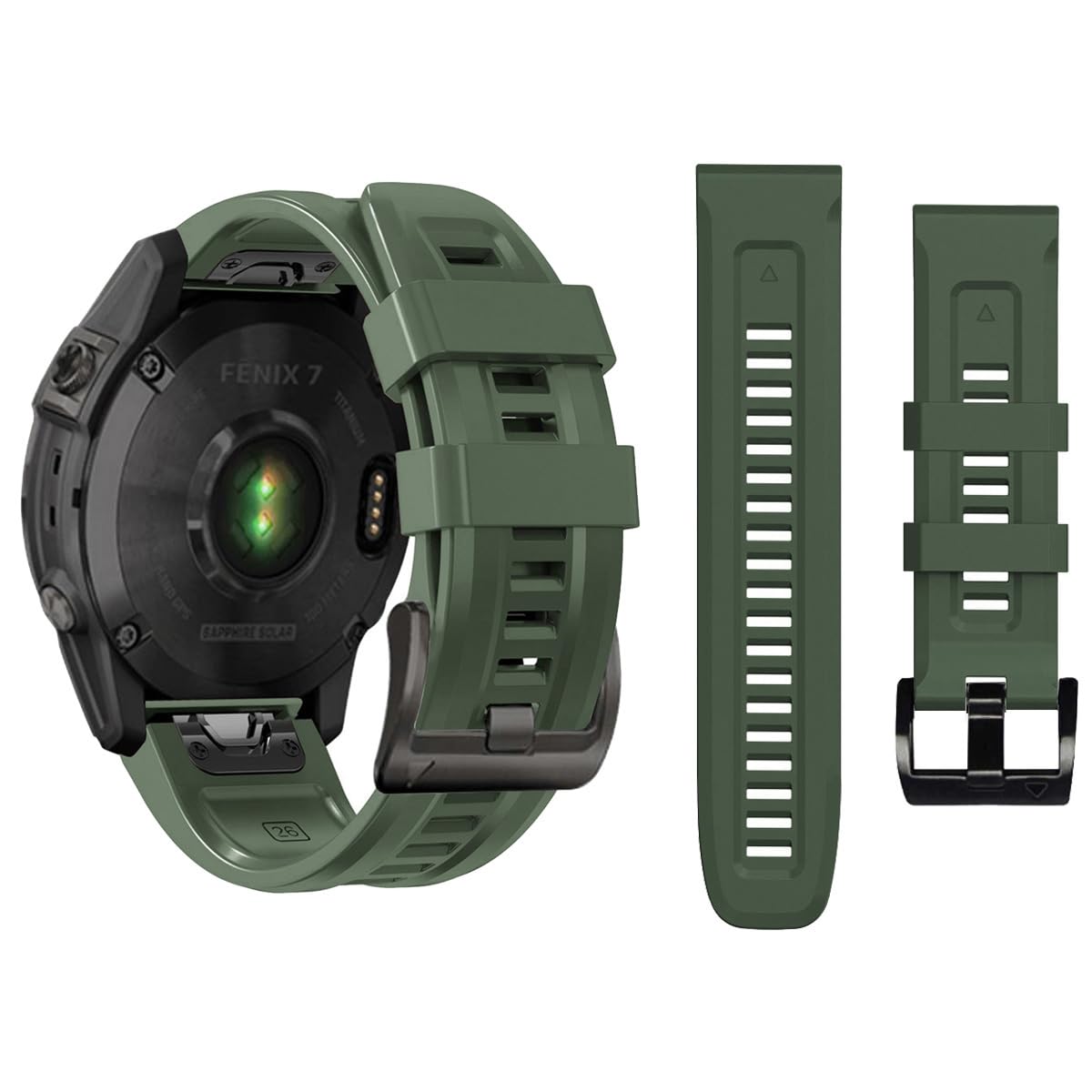 22Mm Watch Band For Garmin Fenix 5/Fenix 6/Fenix 7/Fenix 8 47Mm/Fenix E 47Mm, Soft Silicone Band Strap Wristband With Quick Fit 