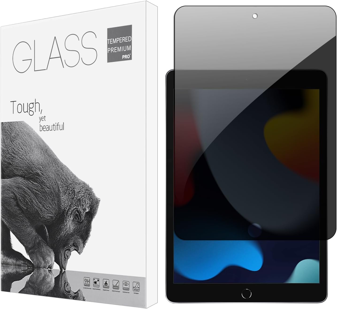 Yongmai Privacy Screen Filter Protector For Ipad 10.2Inch Tablet 9Th /8Th/7Th Gen (2021/2020/2019,), Anti Spy Tempered Glass Fil