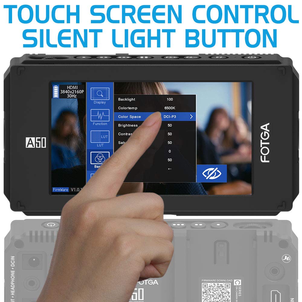 FOTGA A50TLS 5inch FHD IPS DCI-P3 Touchscreen Video DSLR Camera Field Monitor 700nit with 4K HDMI 3G SDI Waveform 3D LUT