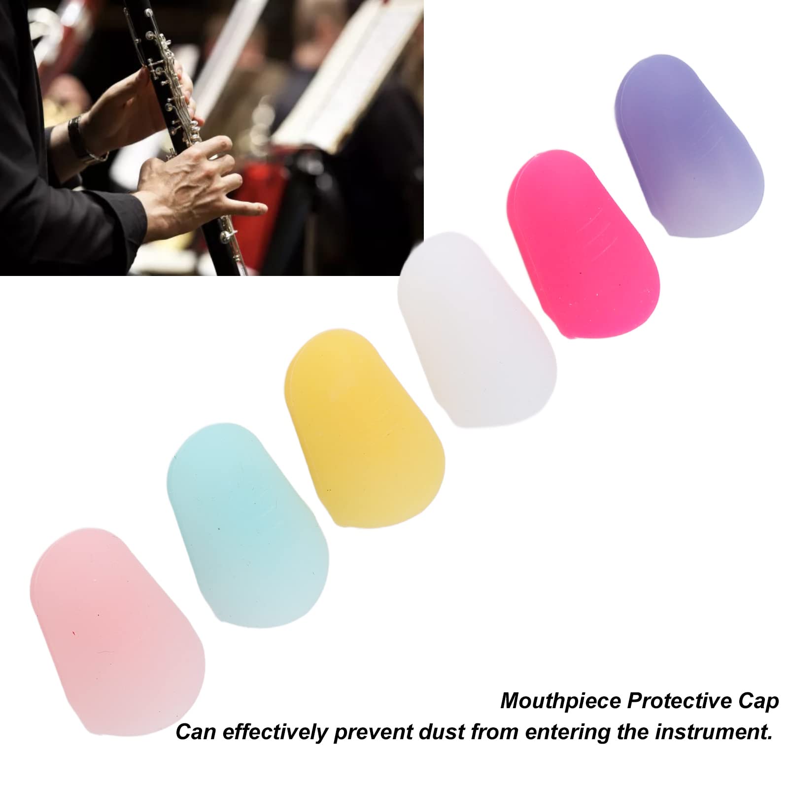 Mouthpiece Cap, 6Pcs Silicone Mouthpiece Cap Cover Protector Kit For Clarinet Saxophone