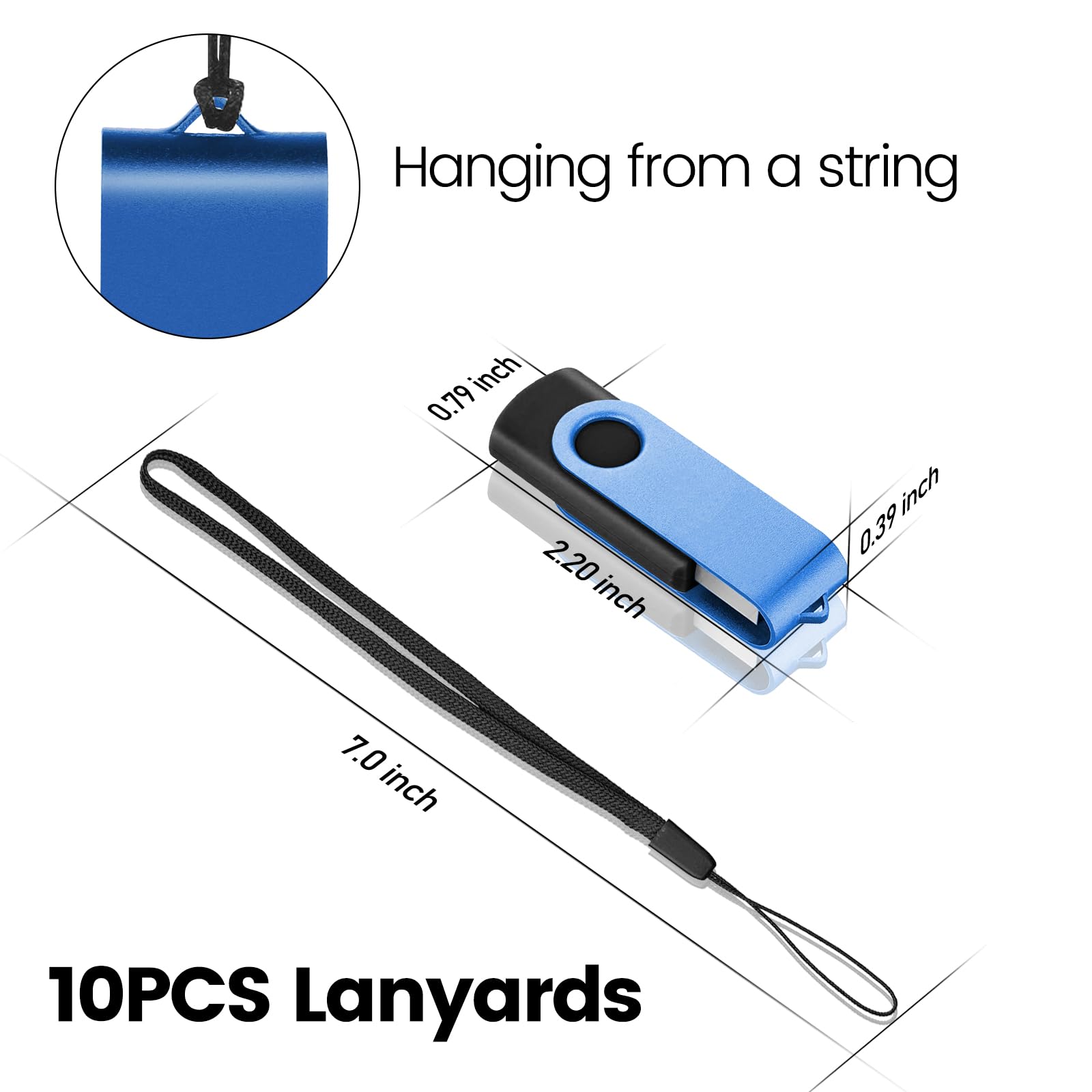 Eastbull Flash Drive Bulk 64Gb Usb 10 Pack With Lanyards Usb 2.0 Thumb Drive Bulk Memory Stick Swivel Pen Drive For Storage And