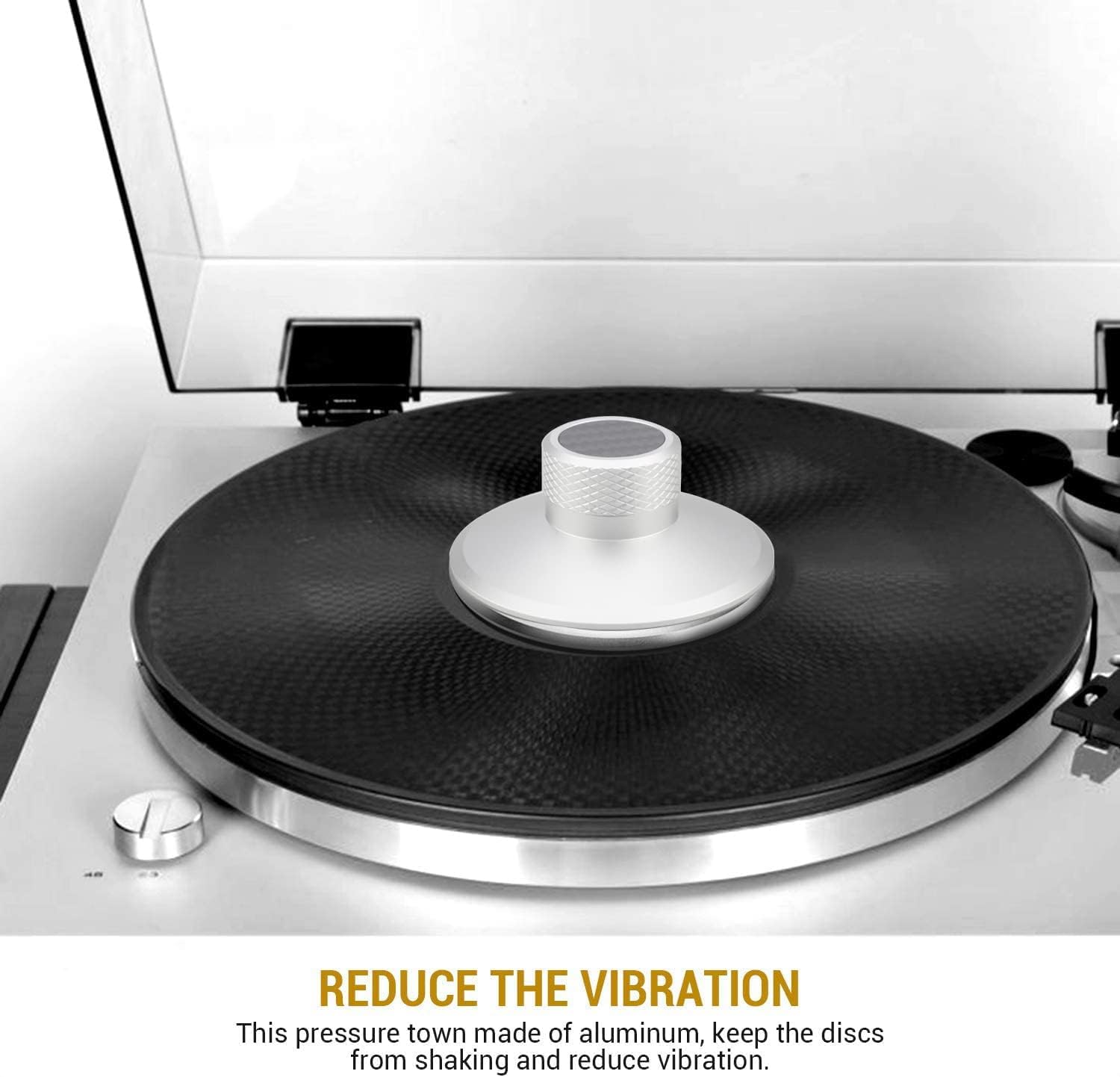 Audiocrast 130S Record Weight [Aluminum, 130G /4.6Oz], Home Audio Vinyl Disc Stabilizer For Lp Turntable (Silver 130S)