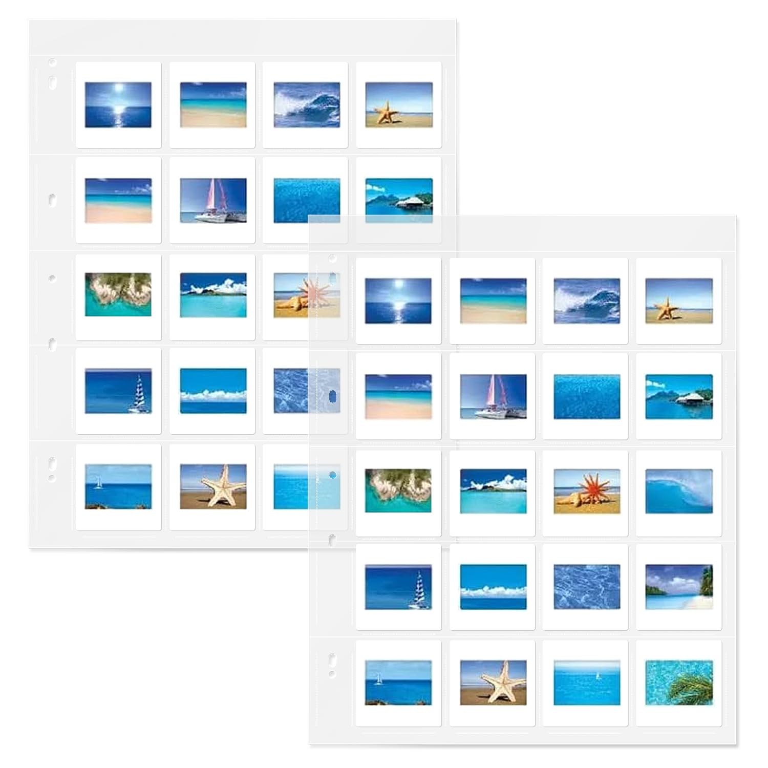 Lineco Polypropylene Archival Slide Storage Album, Top Loading Page Sleeves, Holds 20 2X2 Inch Slides, Sheet Size 9.375X11.375 I