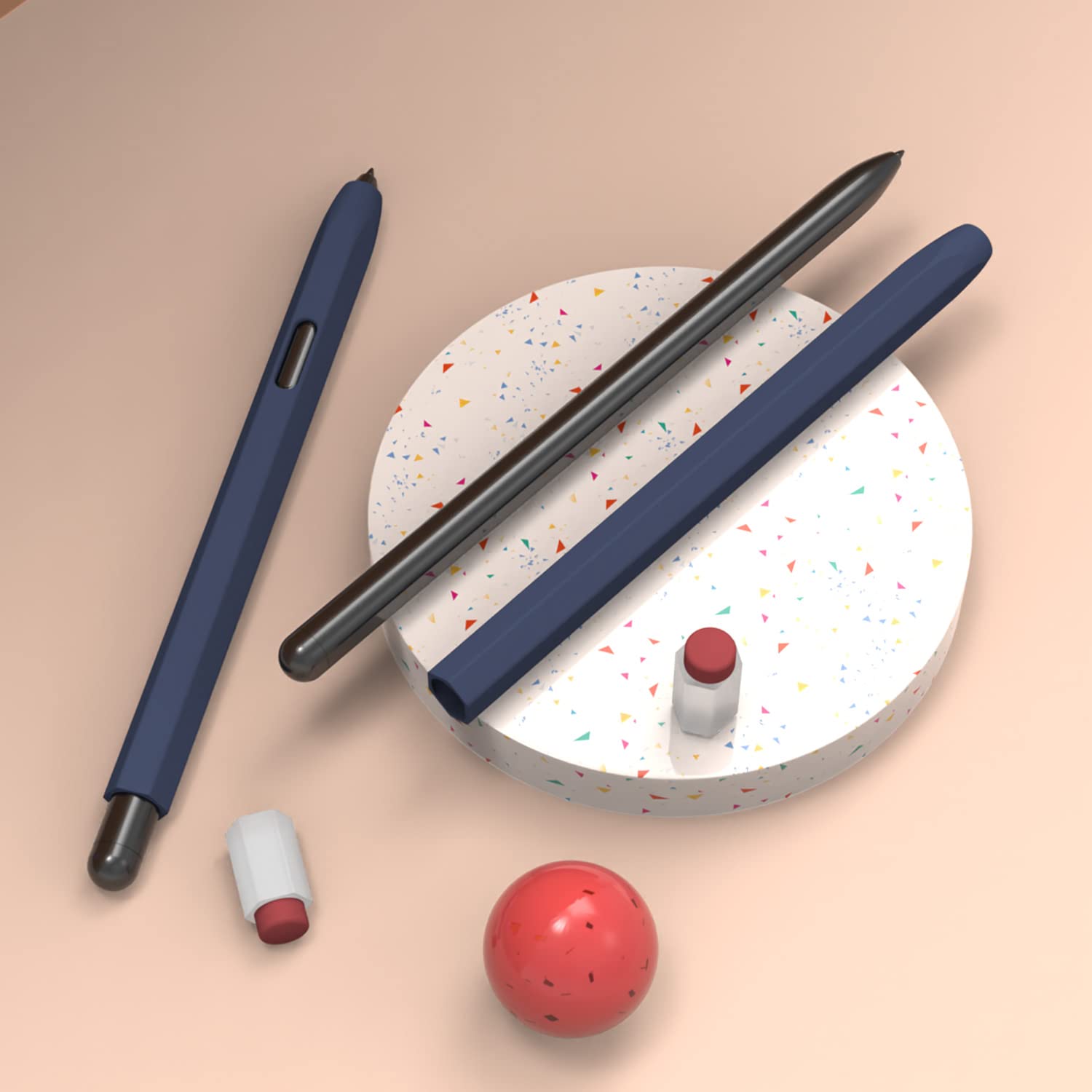 Love Mei Classic Silicone Pencil Case Compatible With Galaxy Tab S7/S7Plus/S8/S8 Plus Pen Case Cover Sleeve Non-Slip Smooth Grip