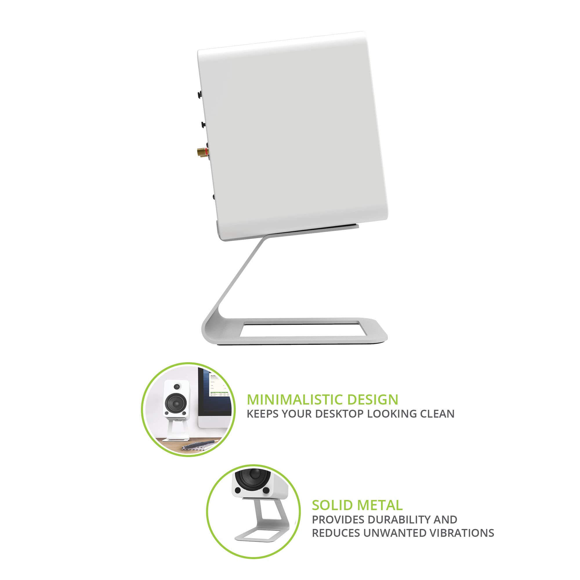 Kanto Se4W White Speaker Stand   Metal, 5.6 Inches, 9 Lbs Load Capacity, Universal Fit, Includes Mounting Screws   Ca Se4W