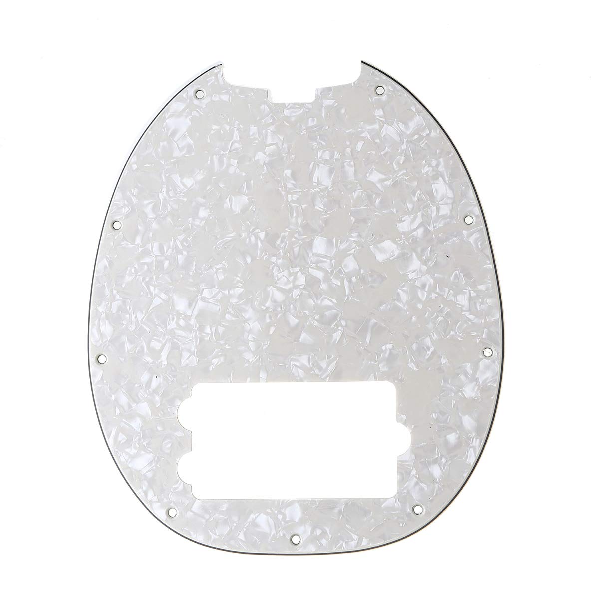 Musiclily 9 Hole Bass Pickguard For Musicman Stingray Bass, 4Ply Parchment Pearl
