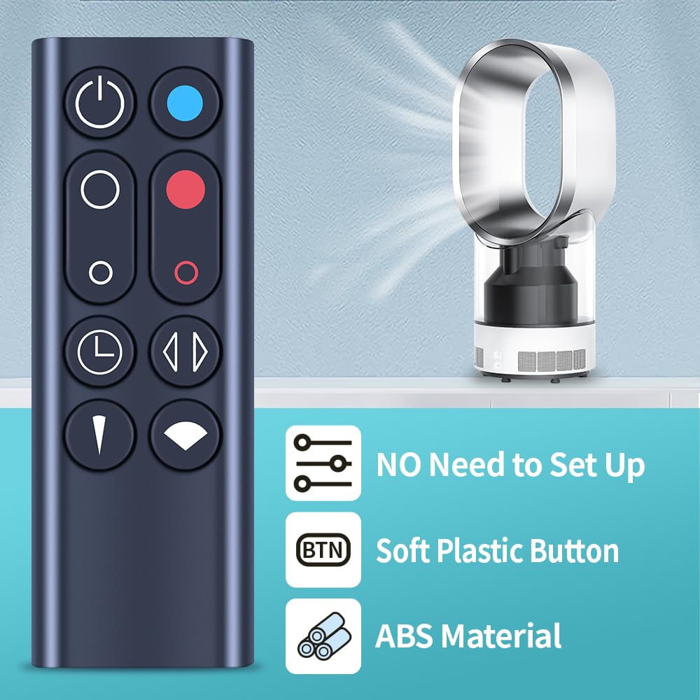 New Replacement Remote Control Compatible With Dyson Hot + Cool Tower Fan Heater Cooler Am09 (Black, Part Numeber: 966538 04)