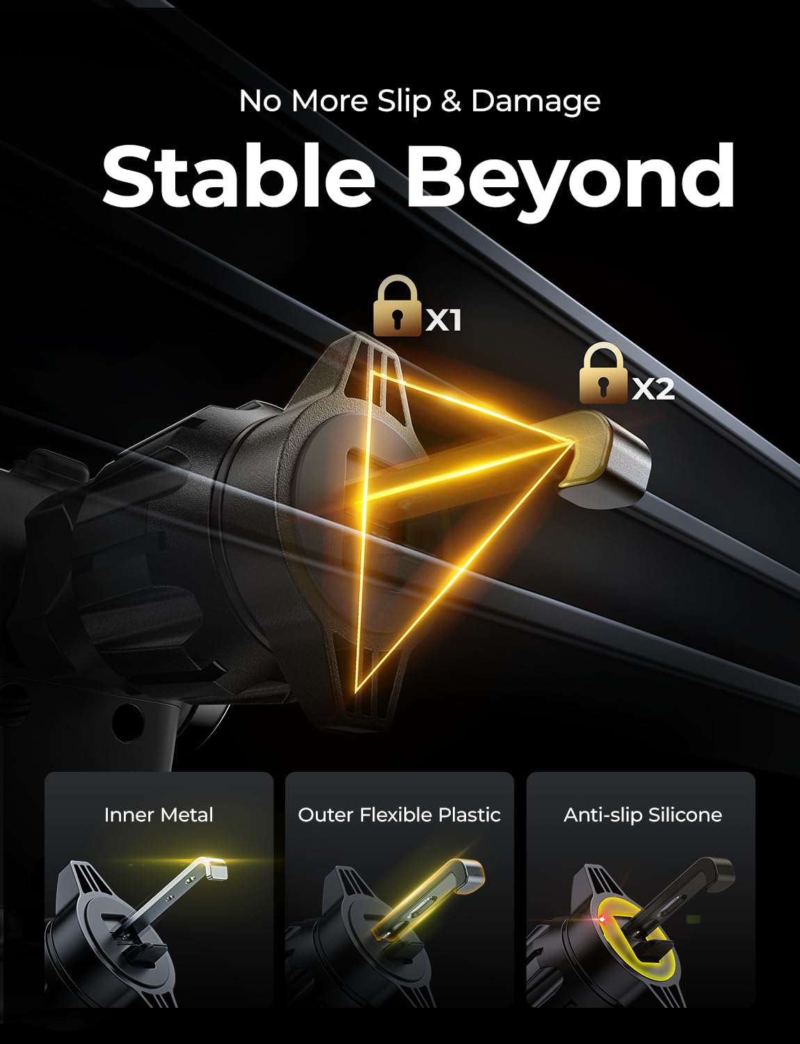 Lisen Car Vent Phone Mount, [Heavy Duty Friendly] Upgraded Car Phone Holder For Vent, Cell Phone Car Mount For Iphone Car Mount,