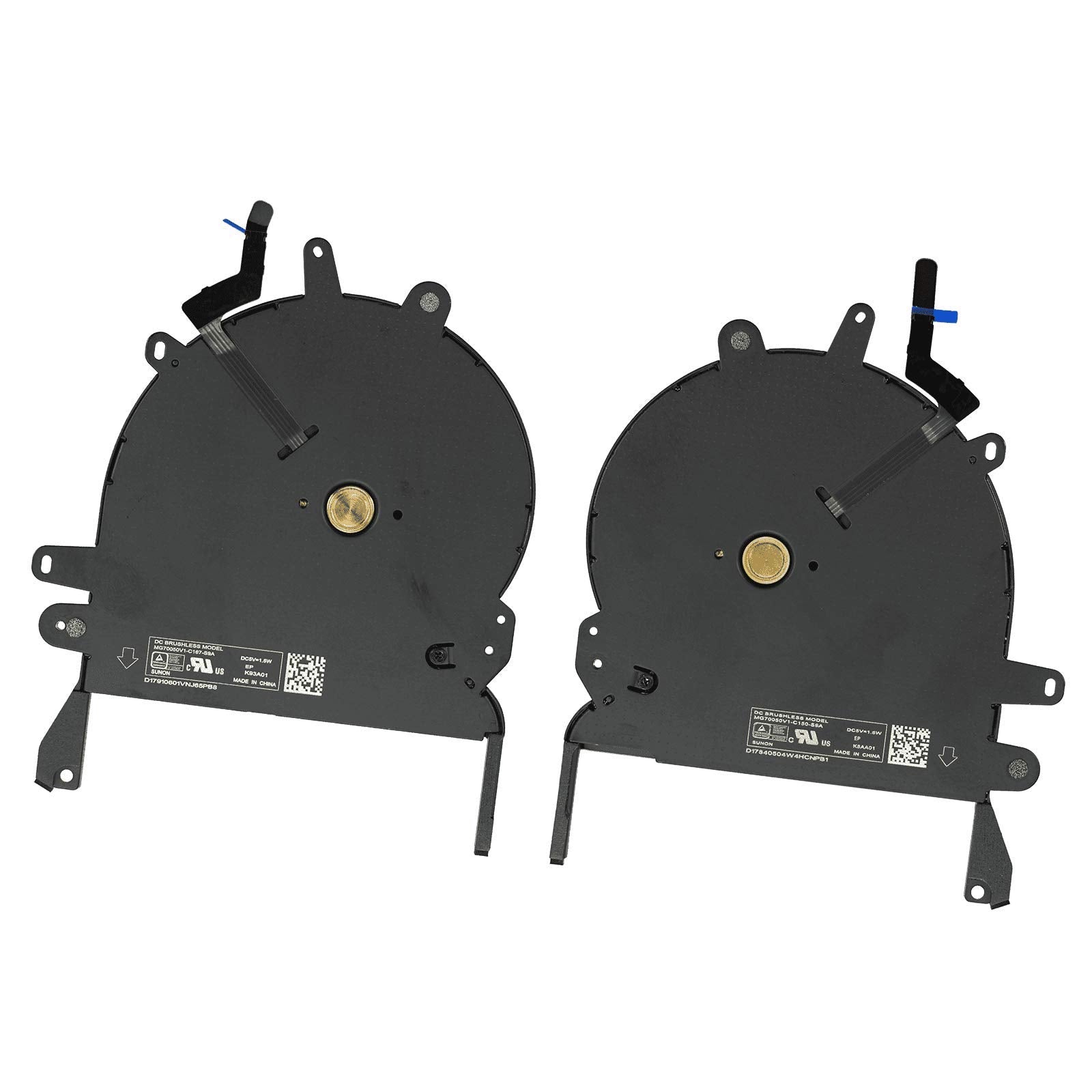 Willhom Replacement Left And Right Cpu Cooling Fan For Macbook Pro 15 '' Retina Display (Touch Bar) A1707 (Late 2016 Mid 2017),